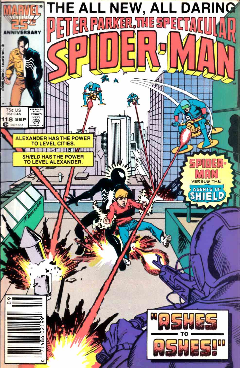 Spectacular Spider-Man #118 Newsstand Edition Very Fine (8.0) [Marvel Comic] LARGE
