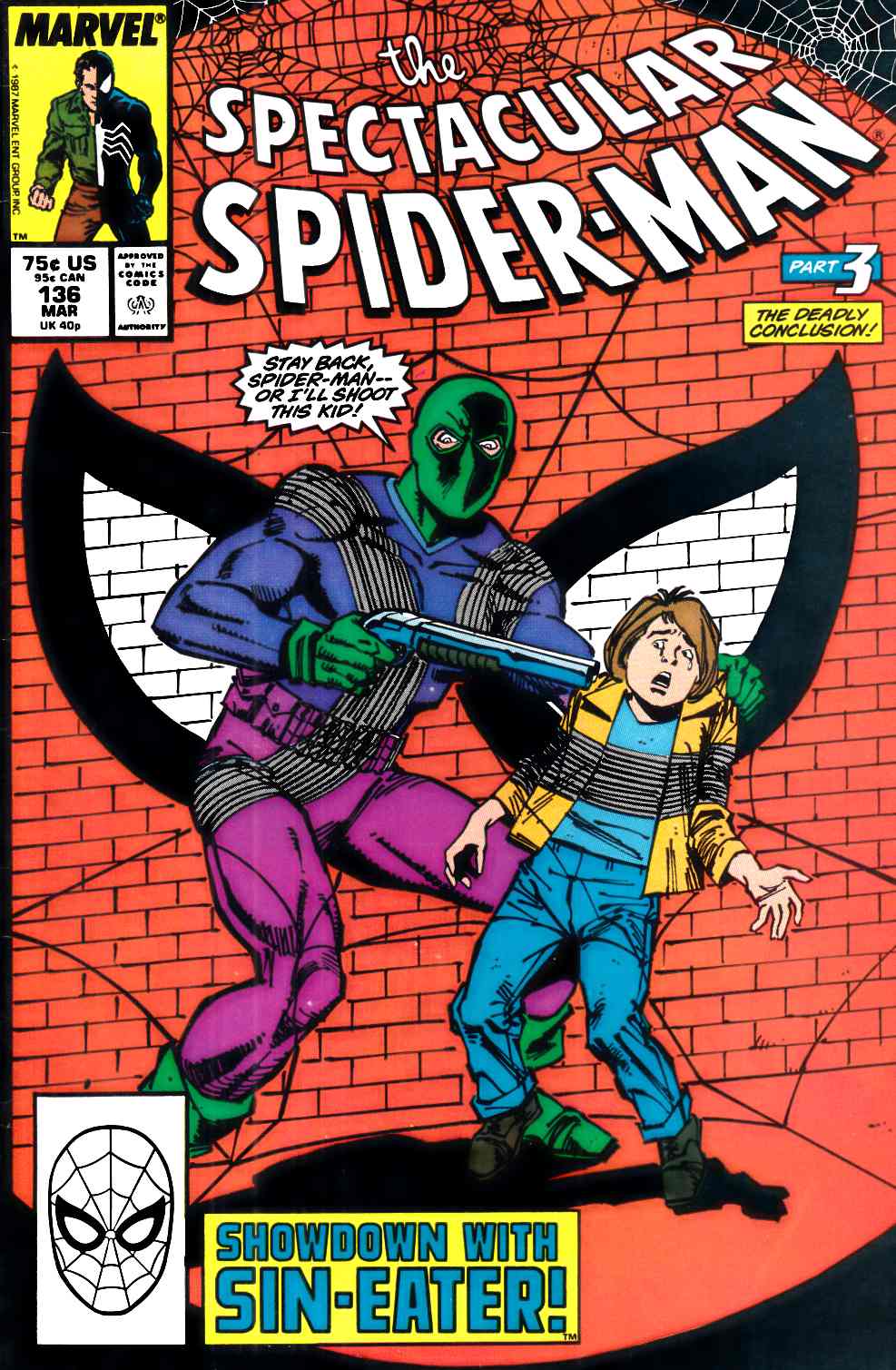 Spectacular Spider-Man #136 Very Fine (8.0) [Marvel Comic] THUMBNAIL