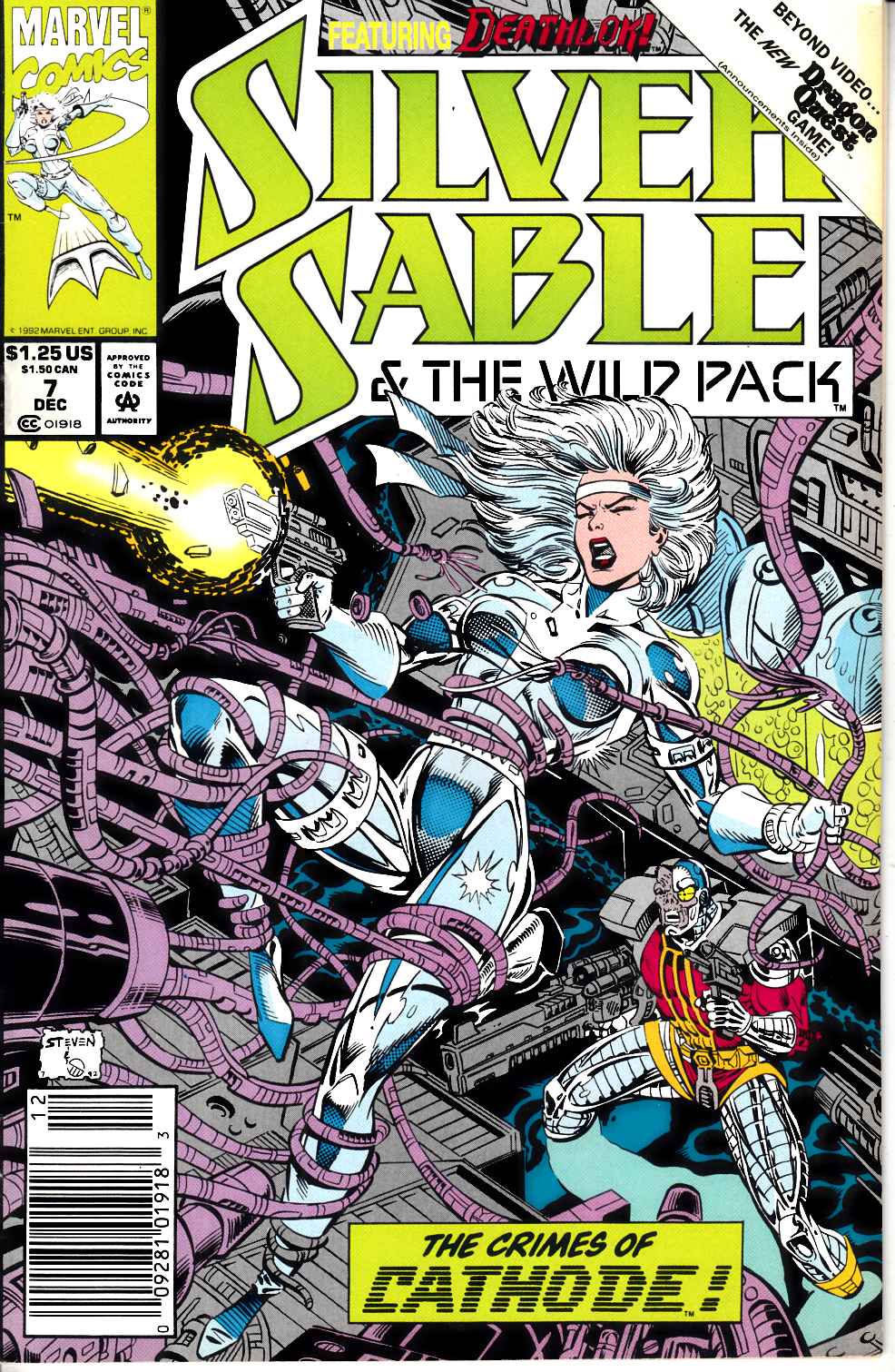 Silver Sable and the Wild Pack #7 Newsstand Edition Very Fine (8.0) [Marvel Comic] LARGE