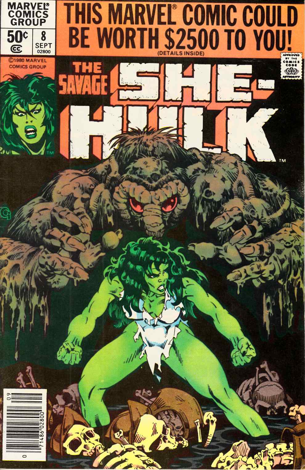 Savage She-Hulk #8 Newsstand Edition Very Fine Plus (8.5) [Marvel Comic] THUMBNAIL
