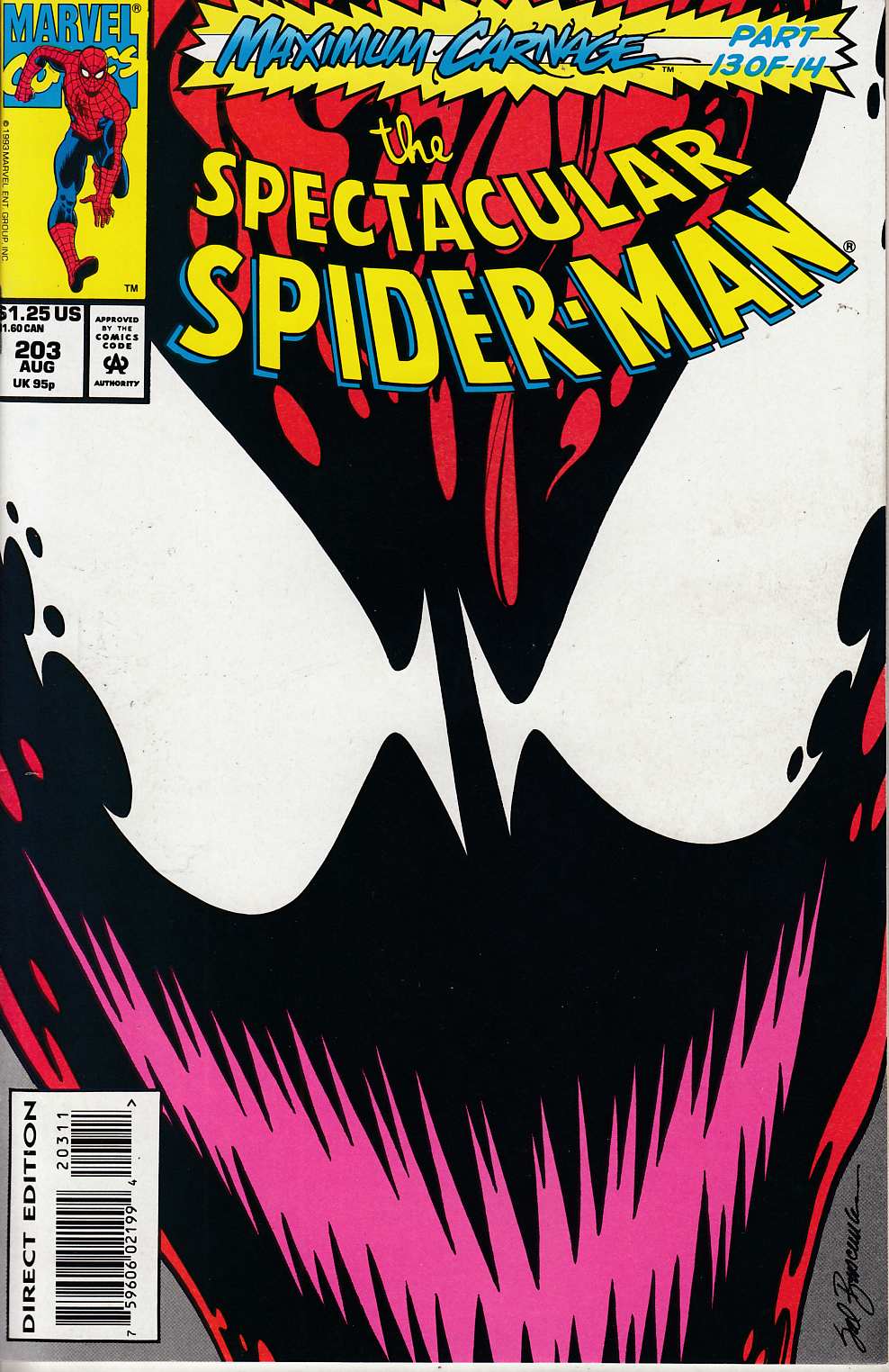 Spectacular Spider-Man #203 Very Fine (8.0) [Marvel Comic] THUMBNAIL
