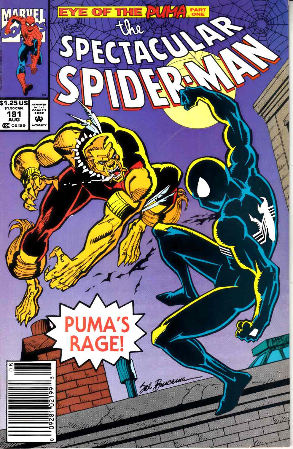Spectacular Spider-Man #191 Newsstand Edition Very Fine (8.0) [Marvel Comic] LARGE