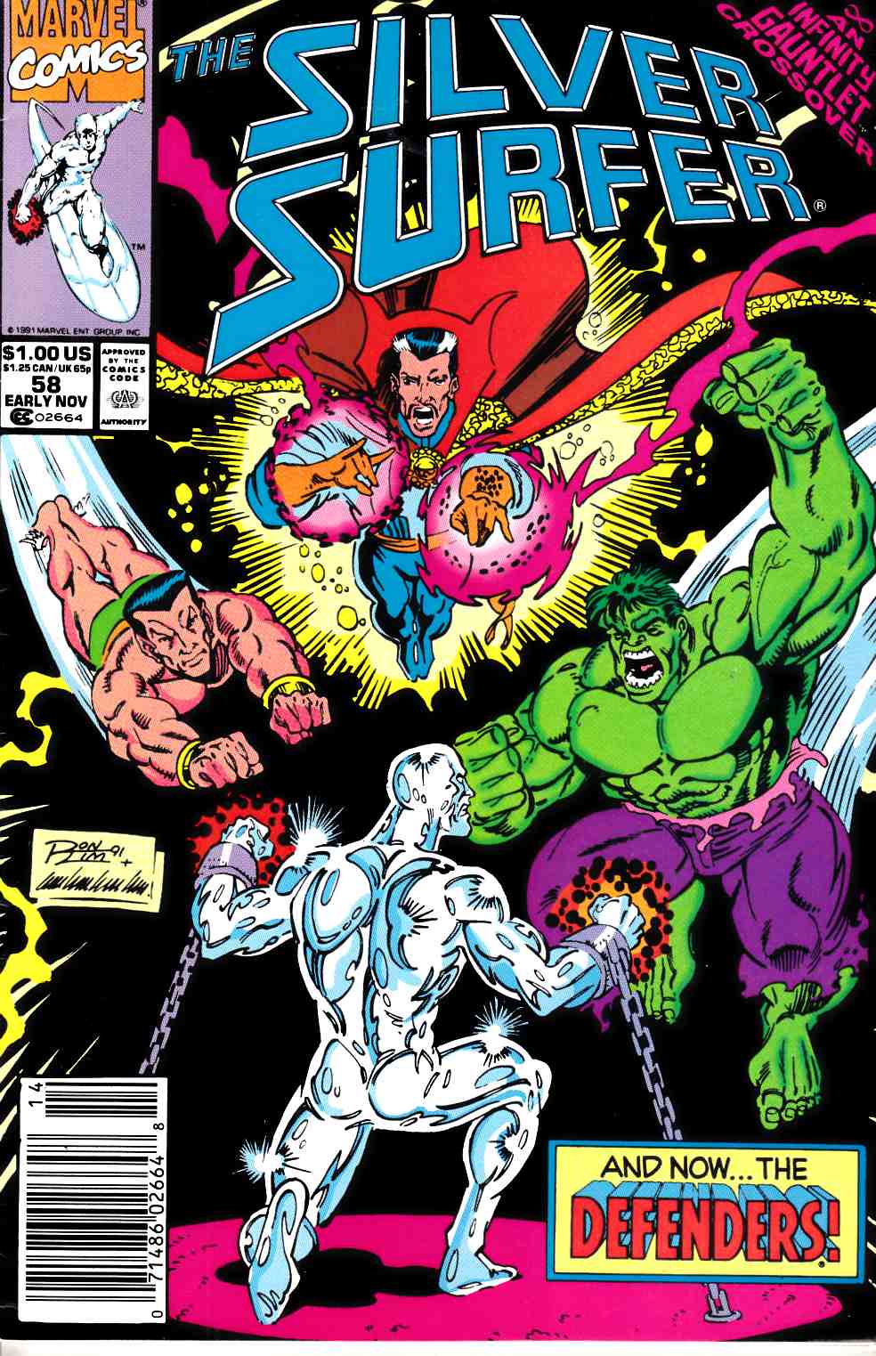 Silver Surfer #58 Newsstand Edition Very Fine (8.0) [Marvel Comic] LARGE