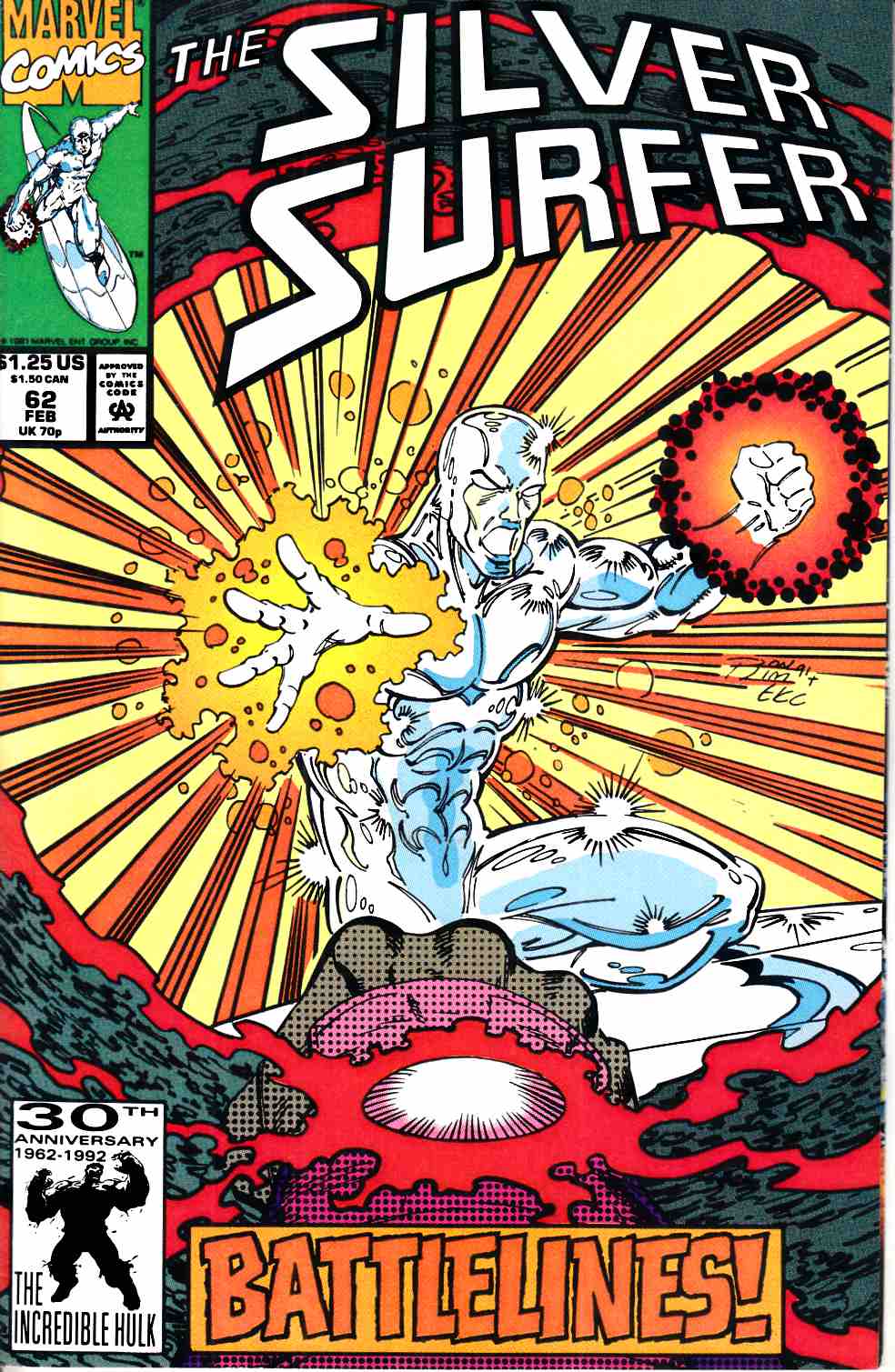 Silver Surfer #62 Fine (6.0) [Marvel Comic] LARGE