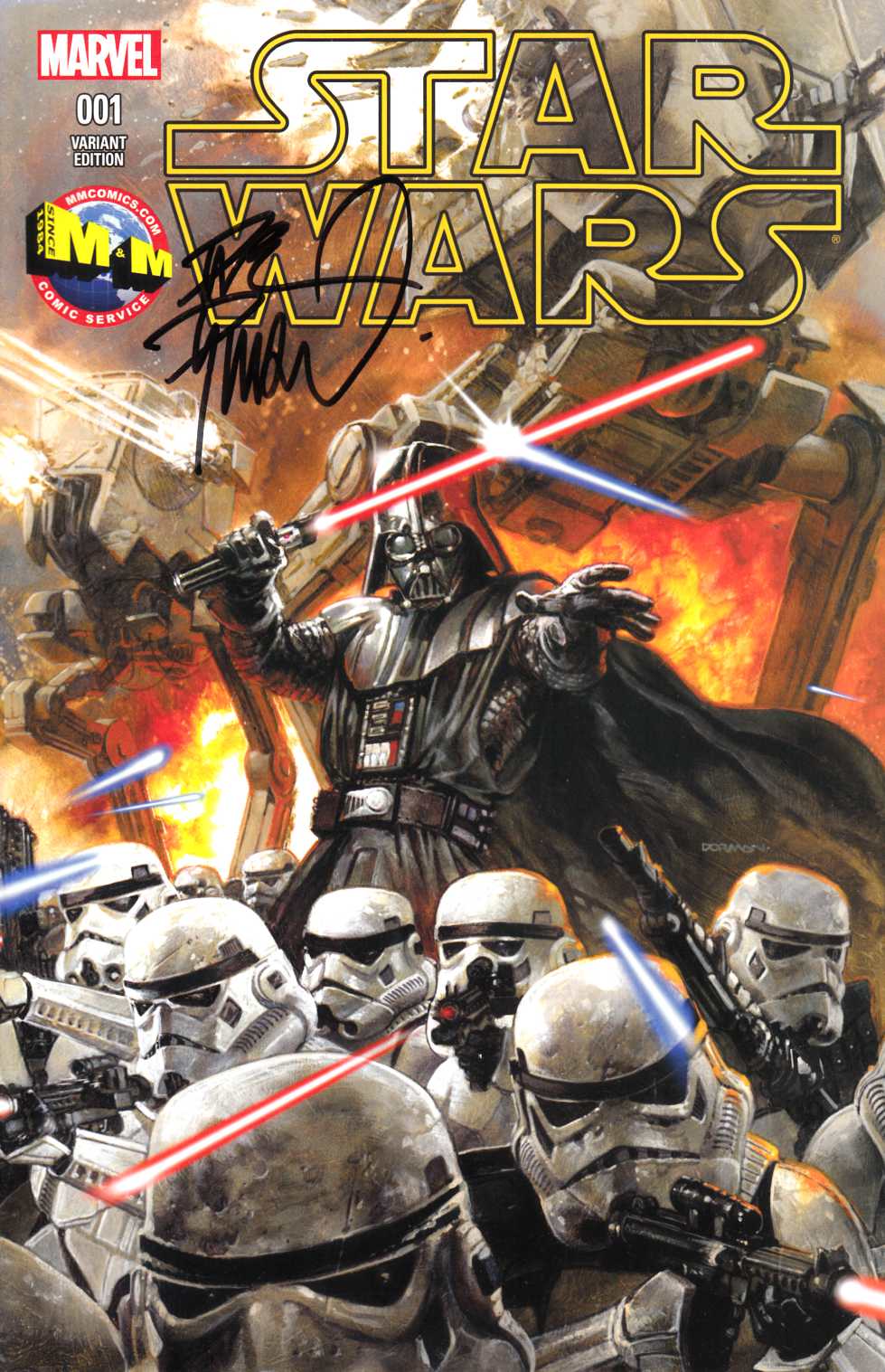 Star Wars #1 Dorman M&M Exclusive Cover Signed by Dave Dorman [Marvel Comic] THUMBNAIL