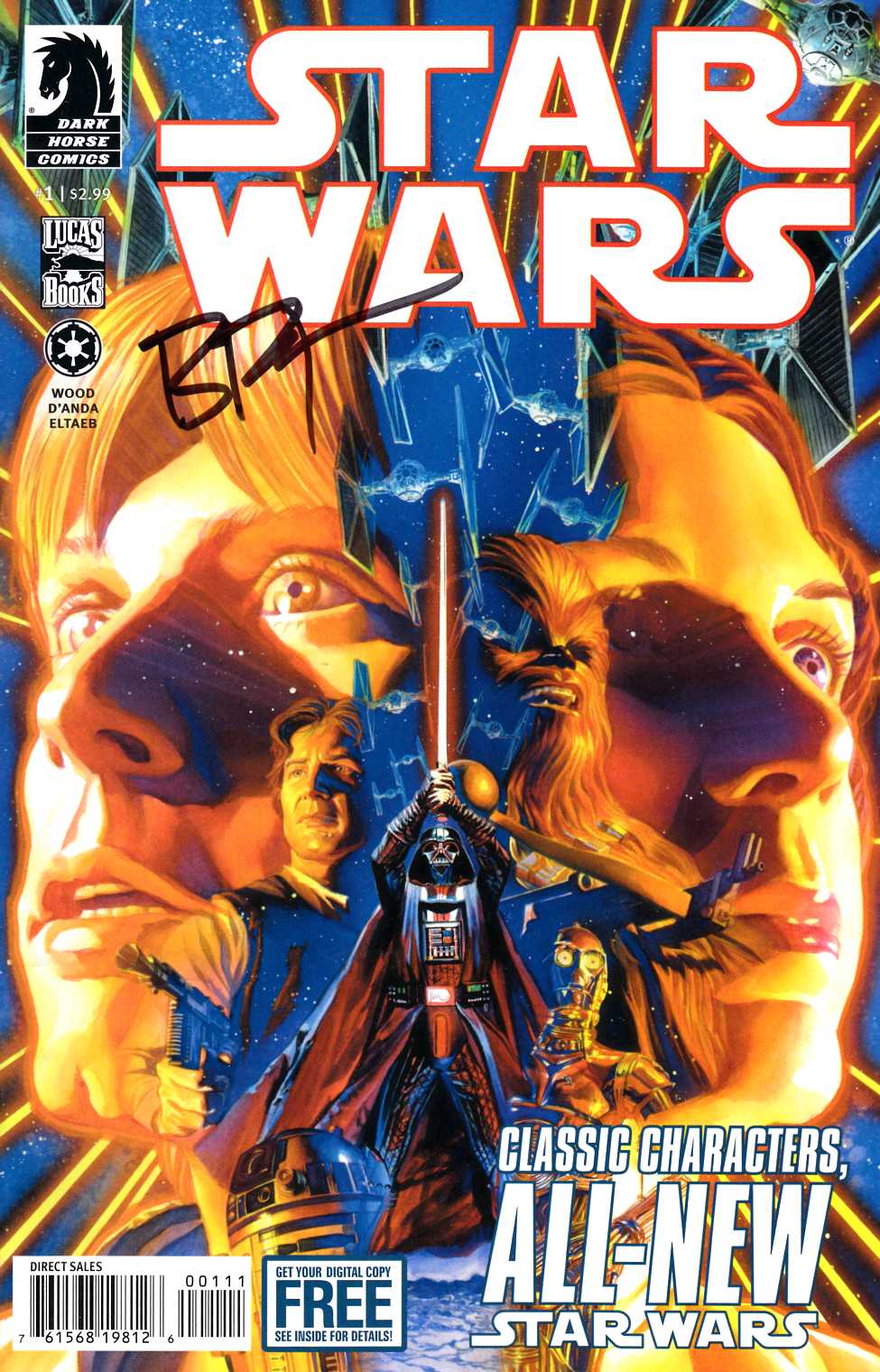 Star Wars #1 Brian Wood Signed Edition [Dark Horse Comic] LARGE