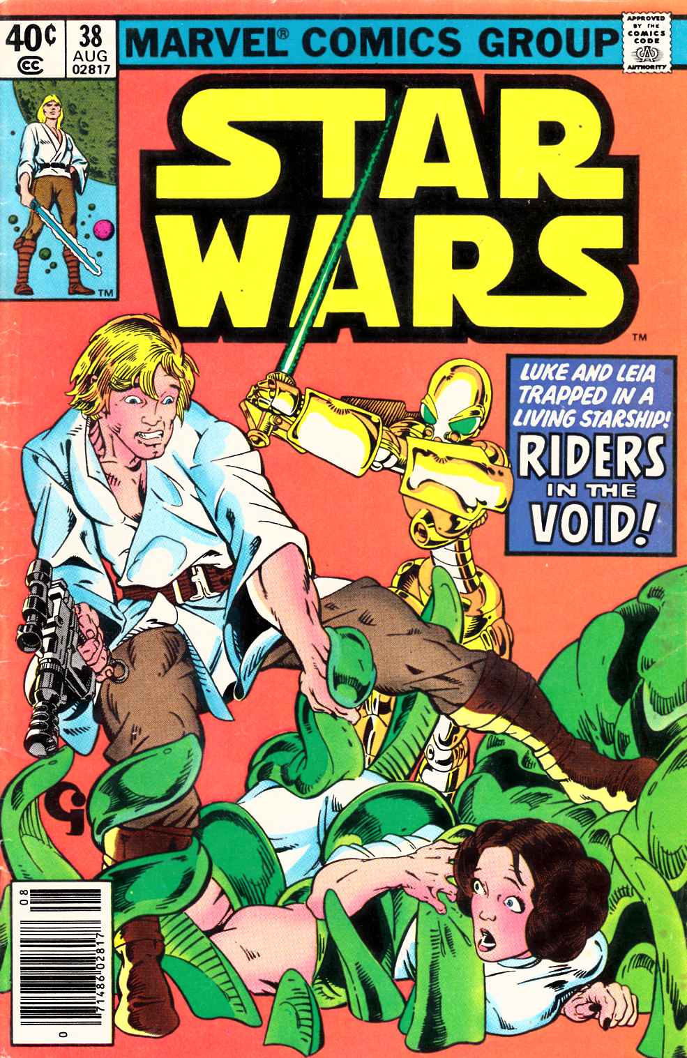 Star Wars #38 Newsstand Edition Fine Minus (5.5) [Marvel Comic] THUMBNAIL