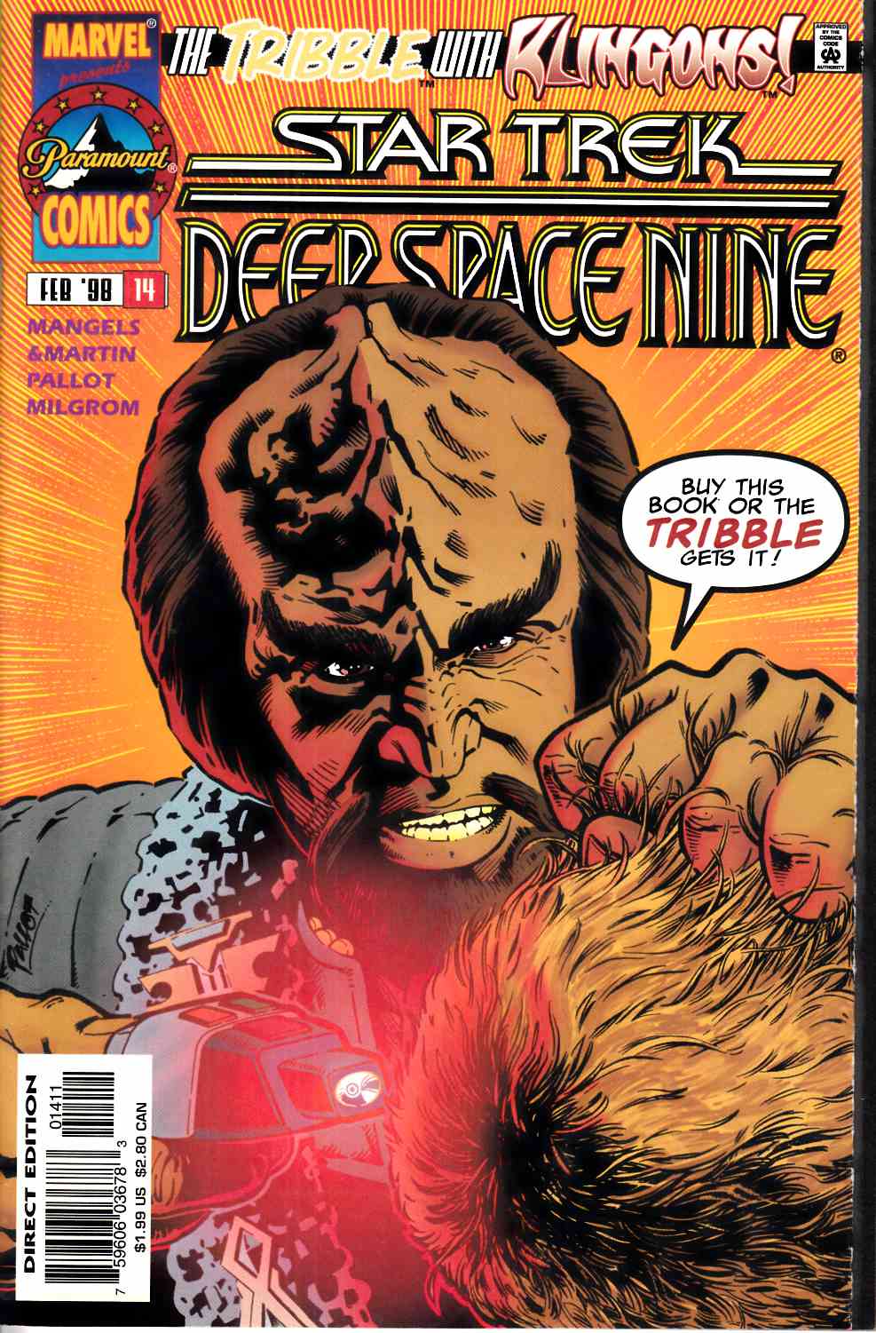 Star Trek Deep Space Nine #14 Near Mint (9.4) [Marvel Comic] LARGE