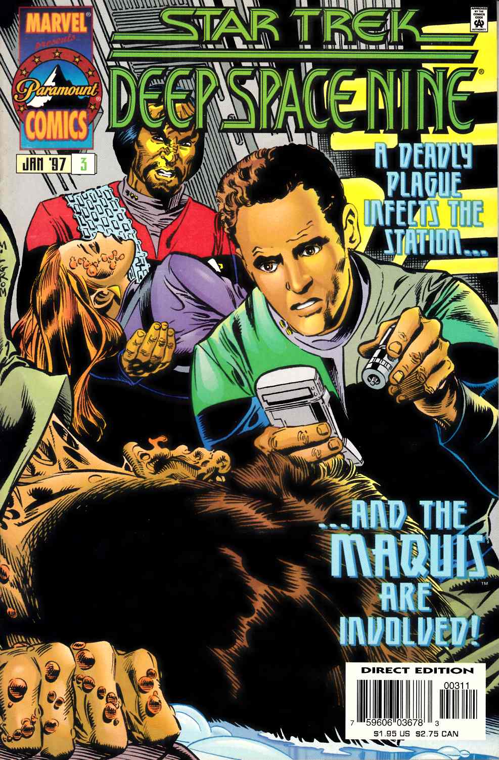 Star Trek Deep Space Nine #3 Near Mint (9.4) [Marvel Comic] LARGE