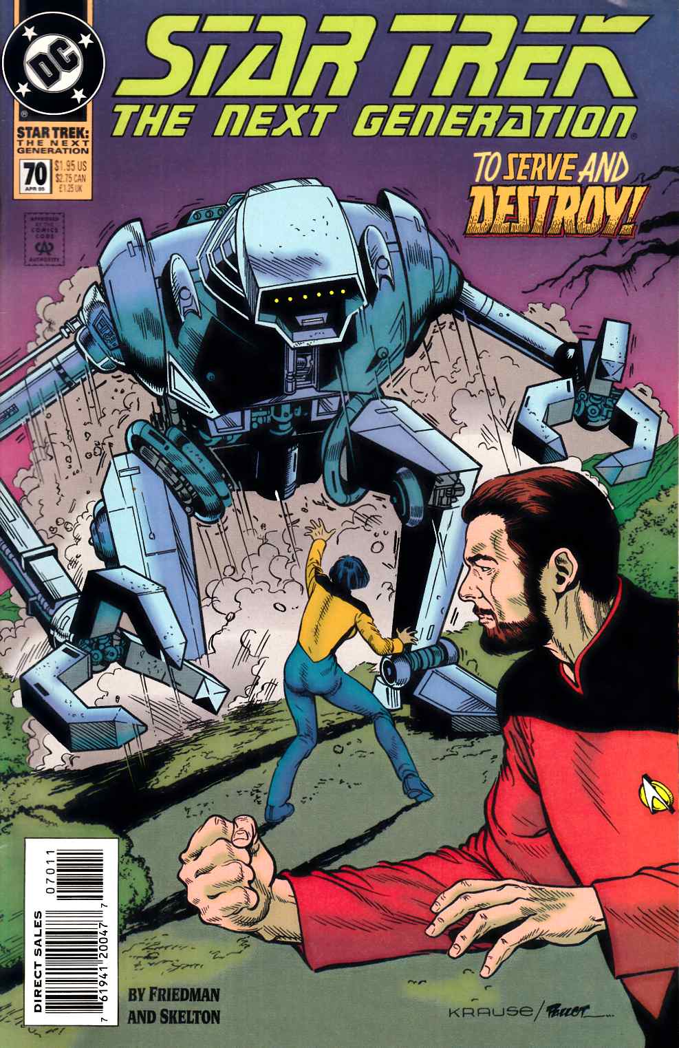 Star Trek Next Generation #70 Very Fine (8.0) [DC Comic] LARGE