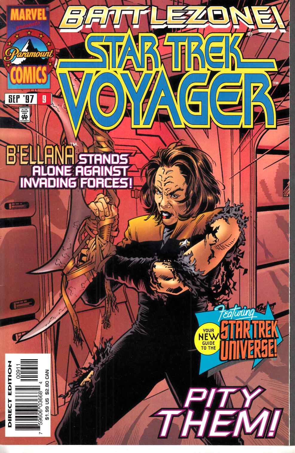 Star Trek Voyager #9 Near Mint Minus (9.2) [Marvel Comic] LARGE