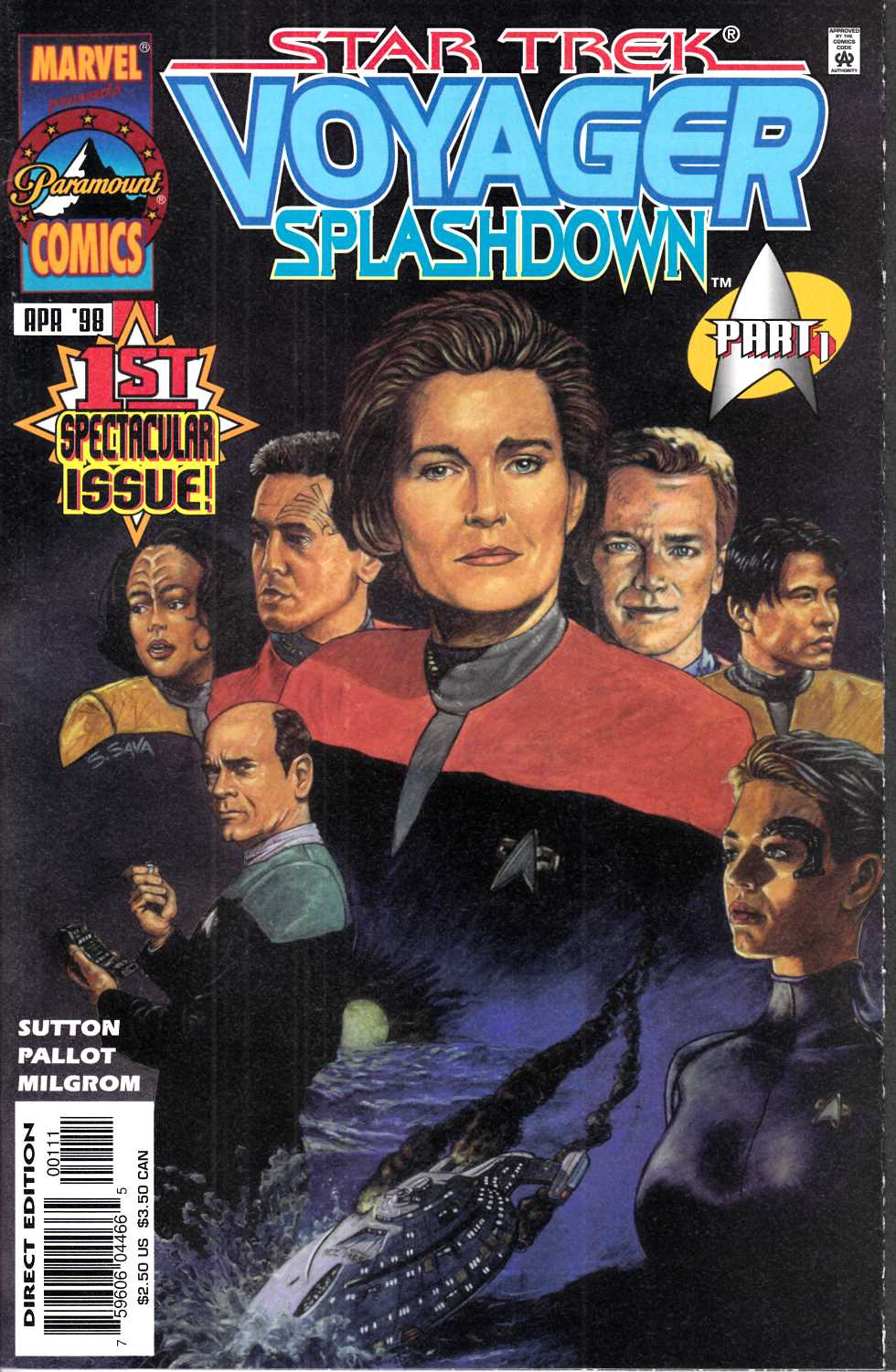 Star Trek Voyager Splashdown #1 Near Mint (9.4) [Marvel Comic] LARGE