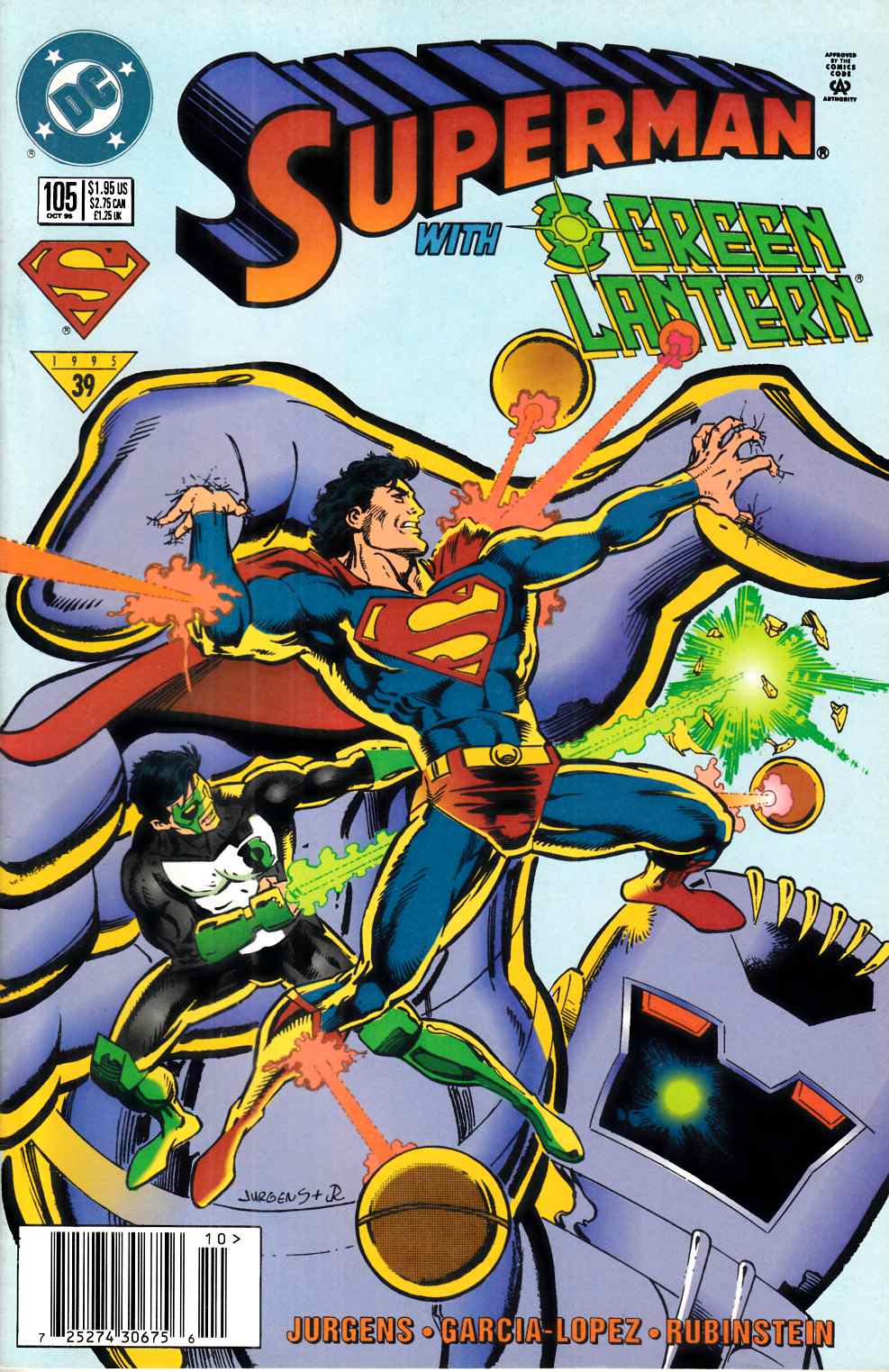Superman #105 Newsstand Edition Near Mint Minus (9.2) [DC Comic] THUMBNAIL