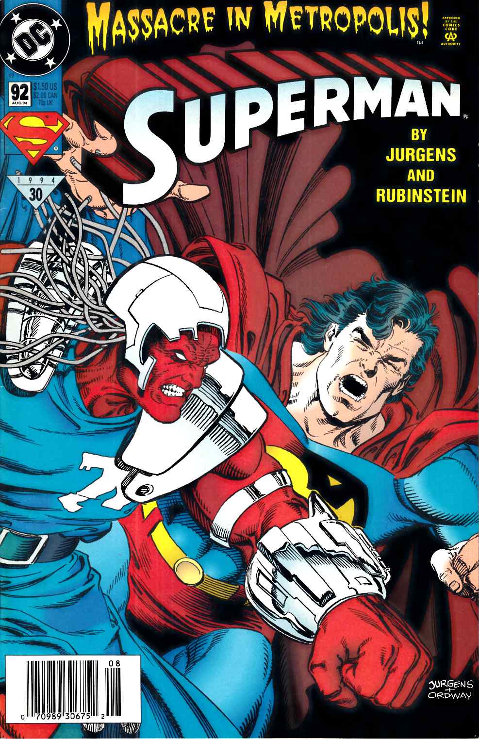 Superman #92 Newsstand Edition Very Fine (8.0) [DC Comic] THUMBNAIL