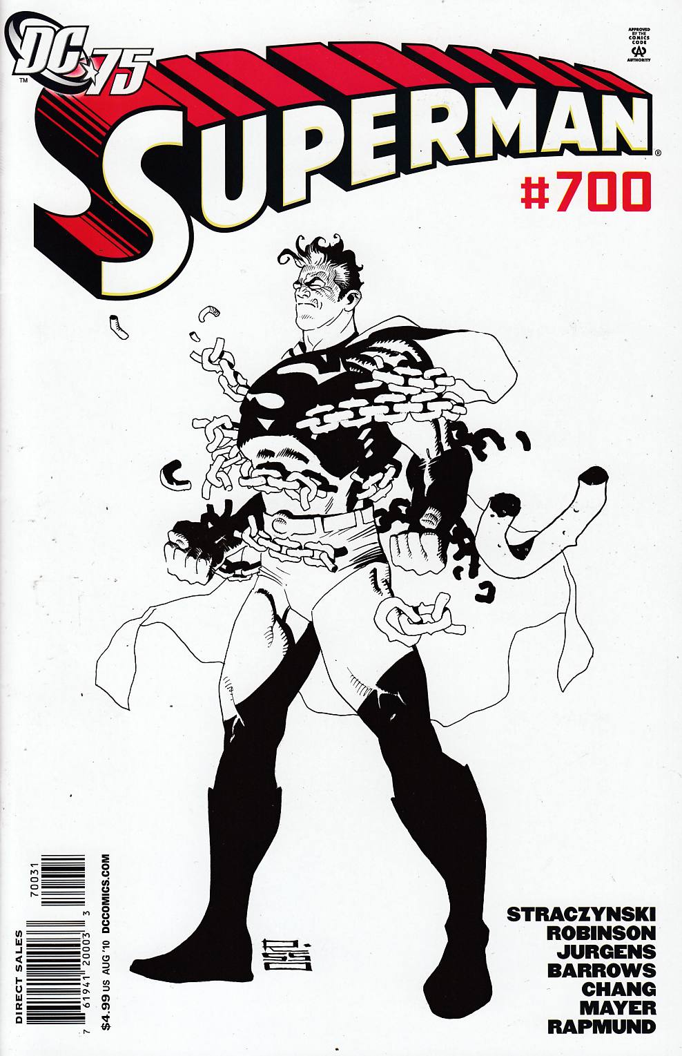 Superman #700 Risso B&W Sketch Variant Cover Near Mint (9.4) [DC Comic] LARGE