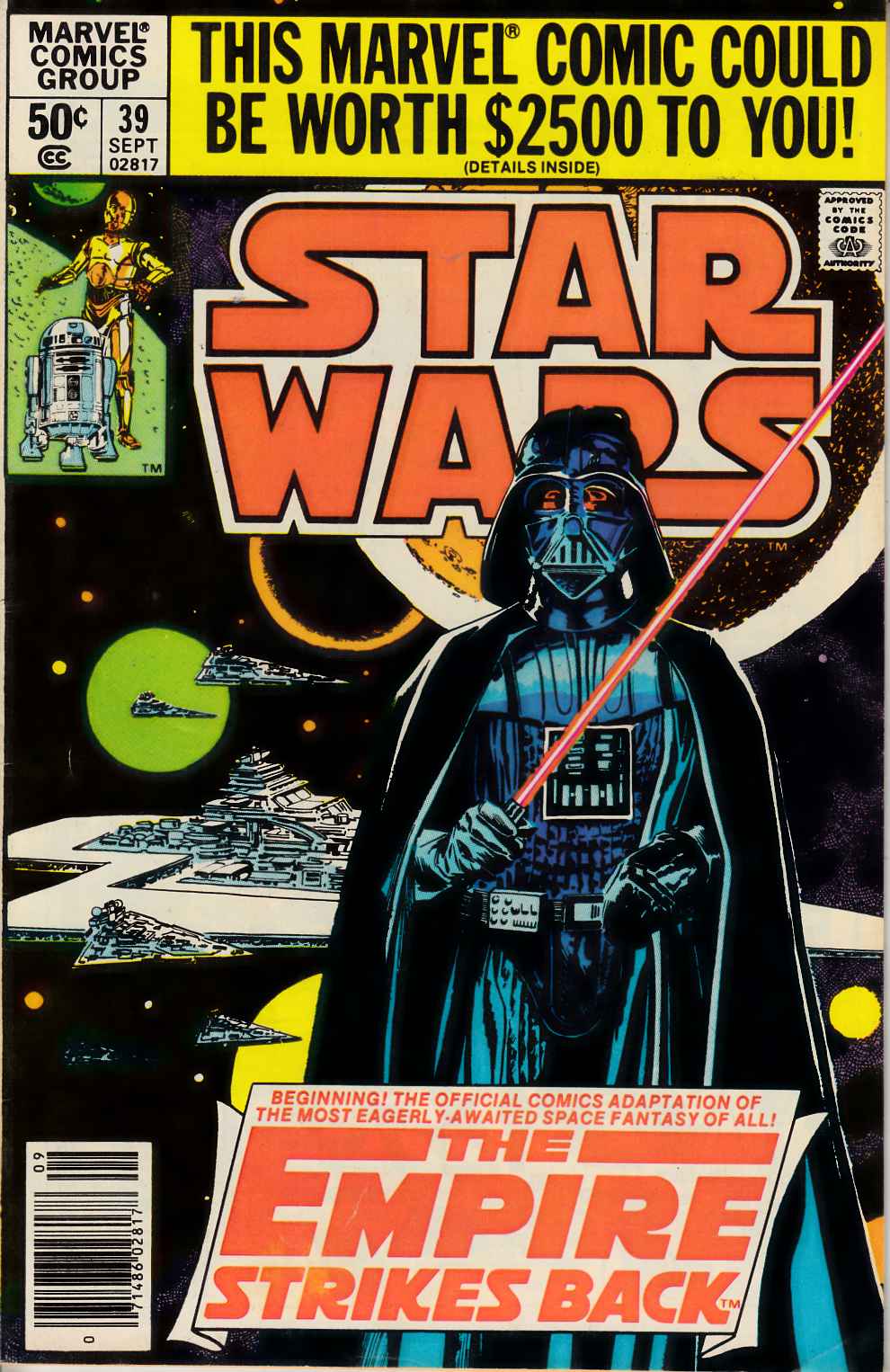 Star Wars #39 Newsstand Edition Fine (6.0) [Marvel Comic] LARGE