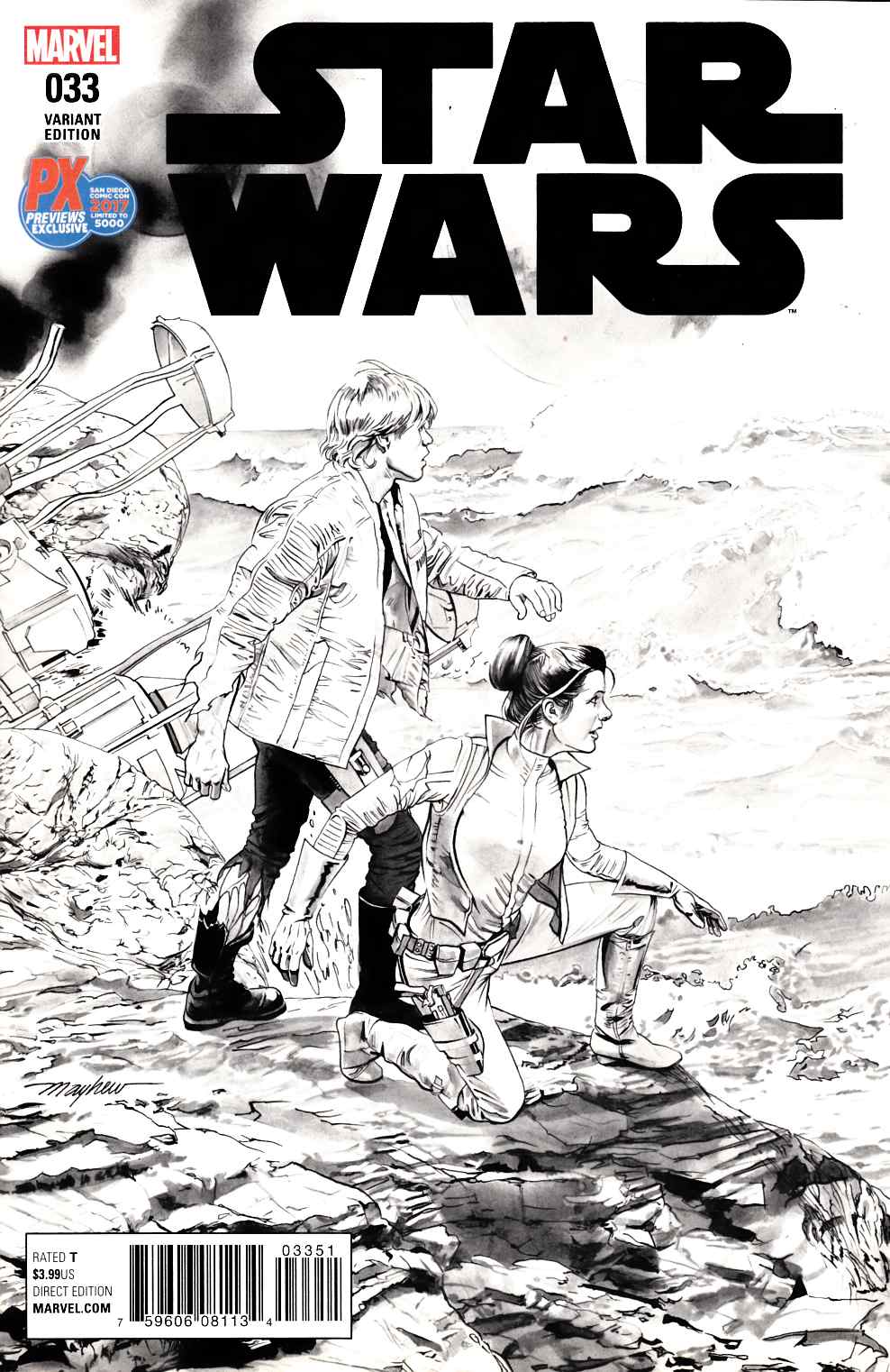 Star Wars #33 SDCC B&W Variant Cover Near Mint (9.4)  [Marvel Comic] LARGE