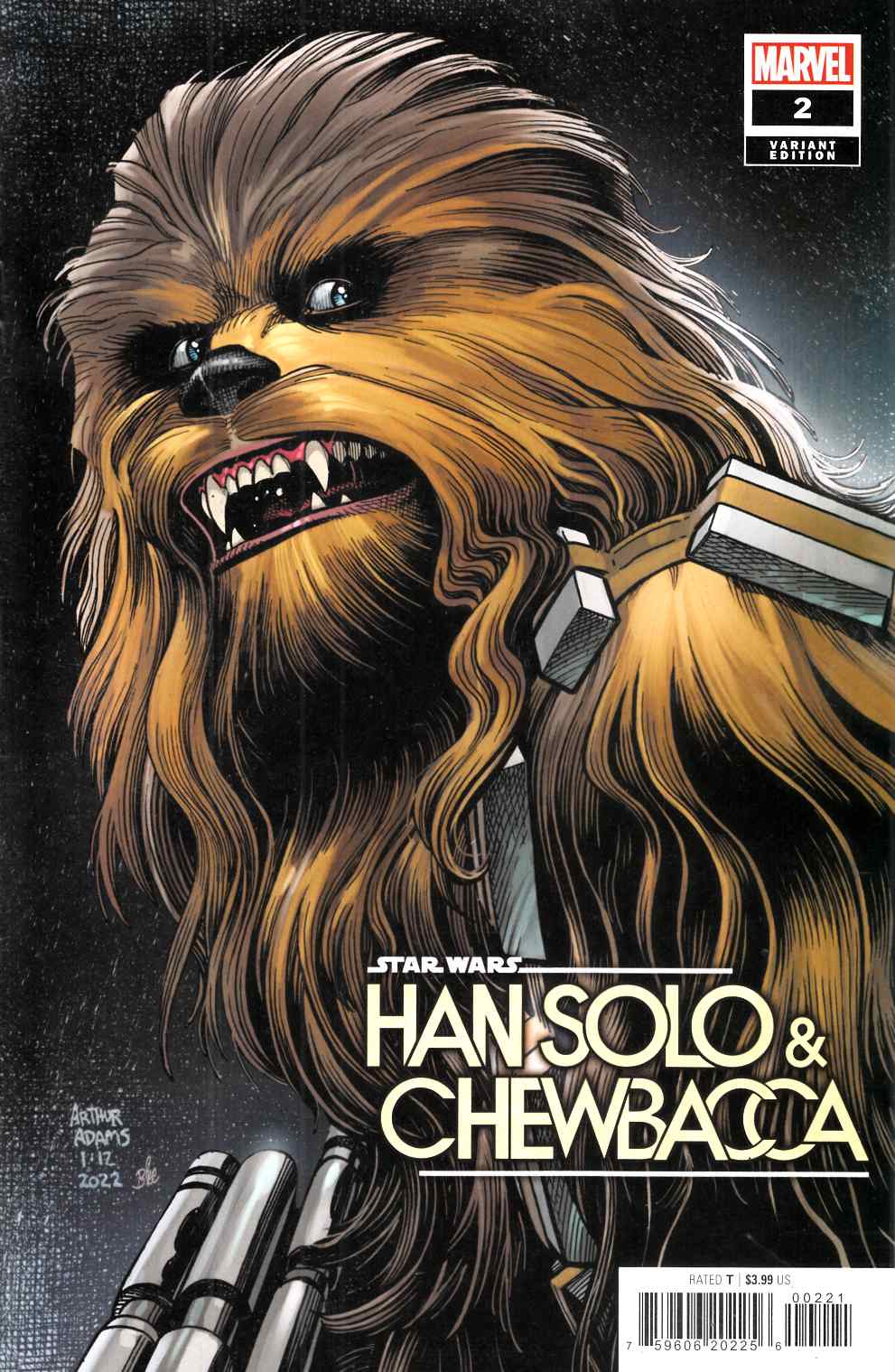 Star Wars Han Solo & Chewbacca #2 Adams Variant Cover Near Mint (9.4) [Marvel Comic] LARGE
