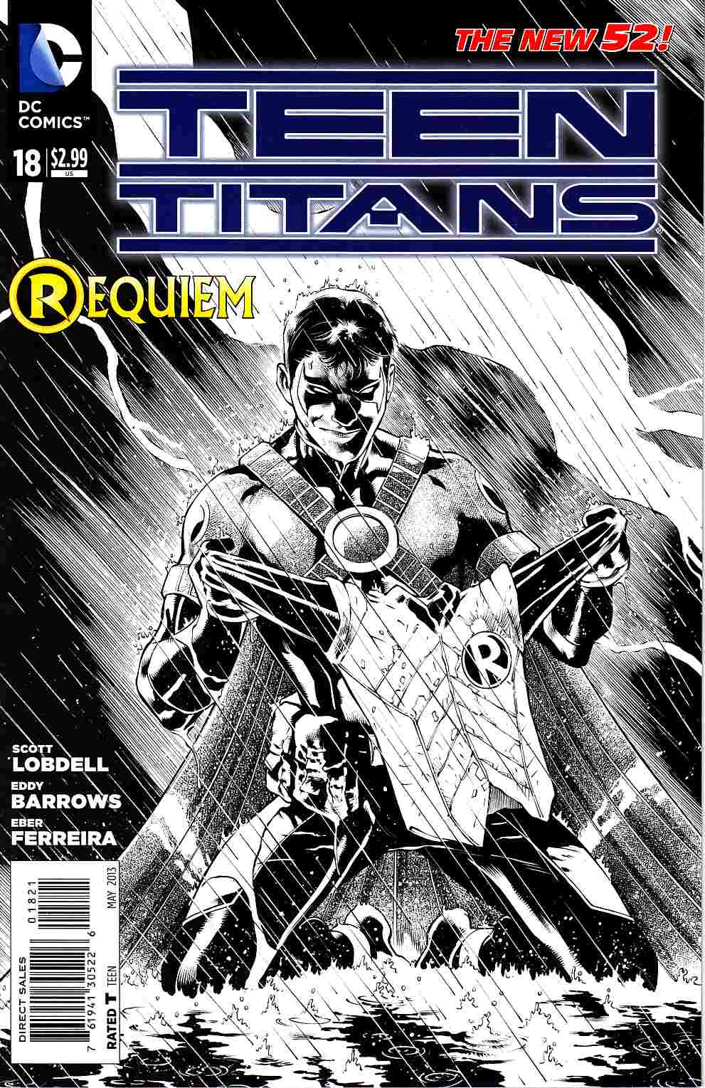 Teen Titans #18 Barrows B&W Variant Cover [DC Comic] LARGE
