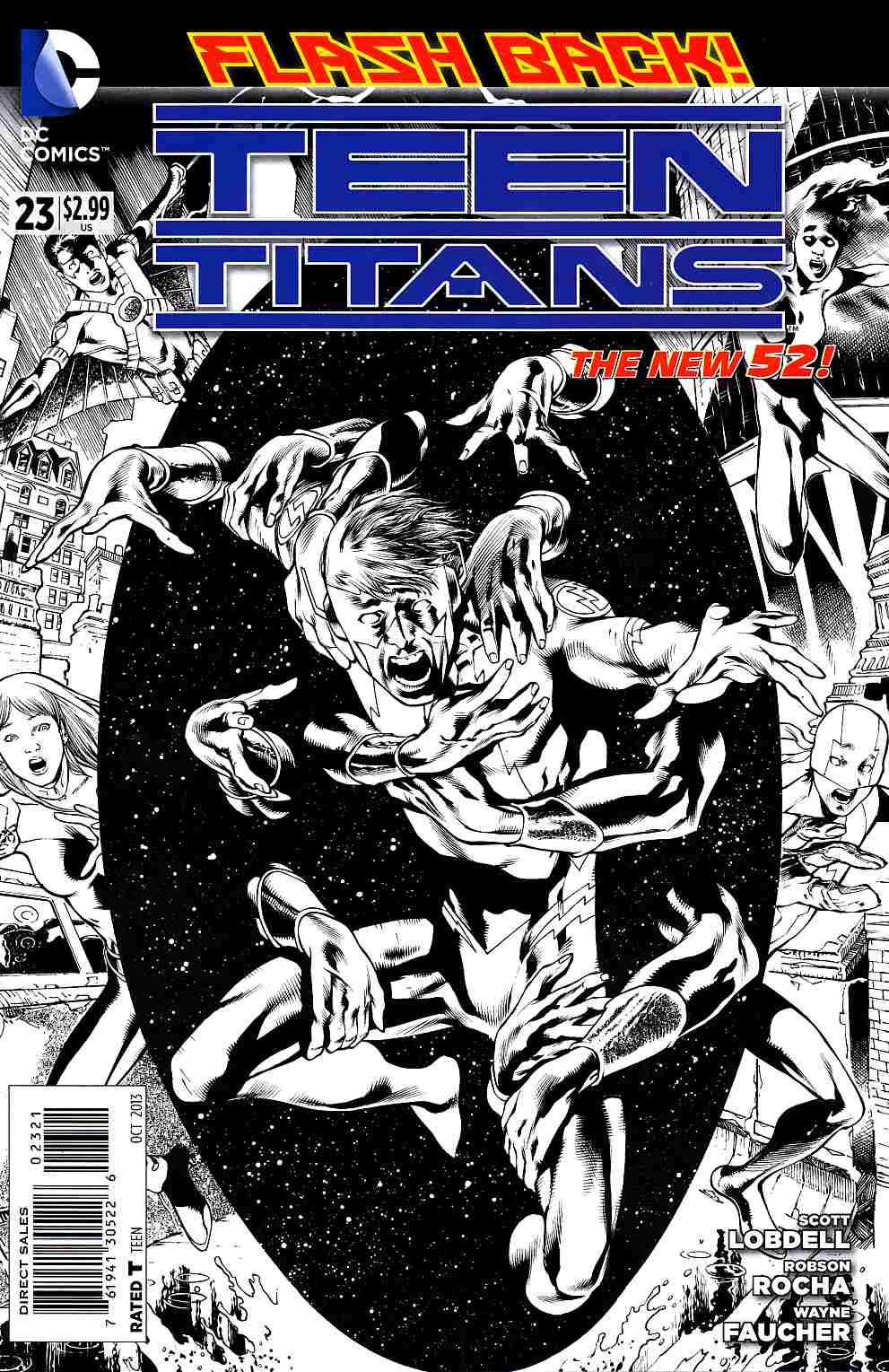 Teen Titans #23 Barrows B&W Variant Cover [DC Comic] LARGE
