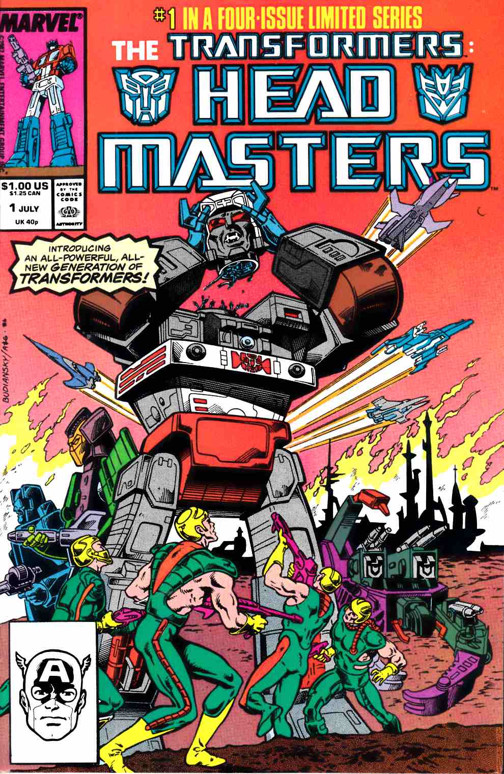 Transformers Headmasters #1 Very Fine (8.0) [Marvel Comic] THUMBNAIL