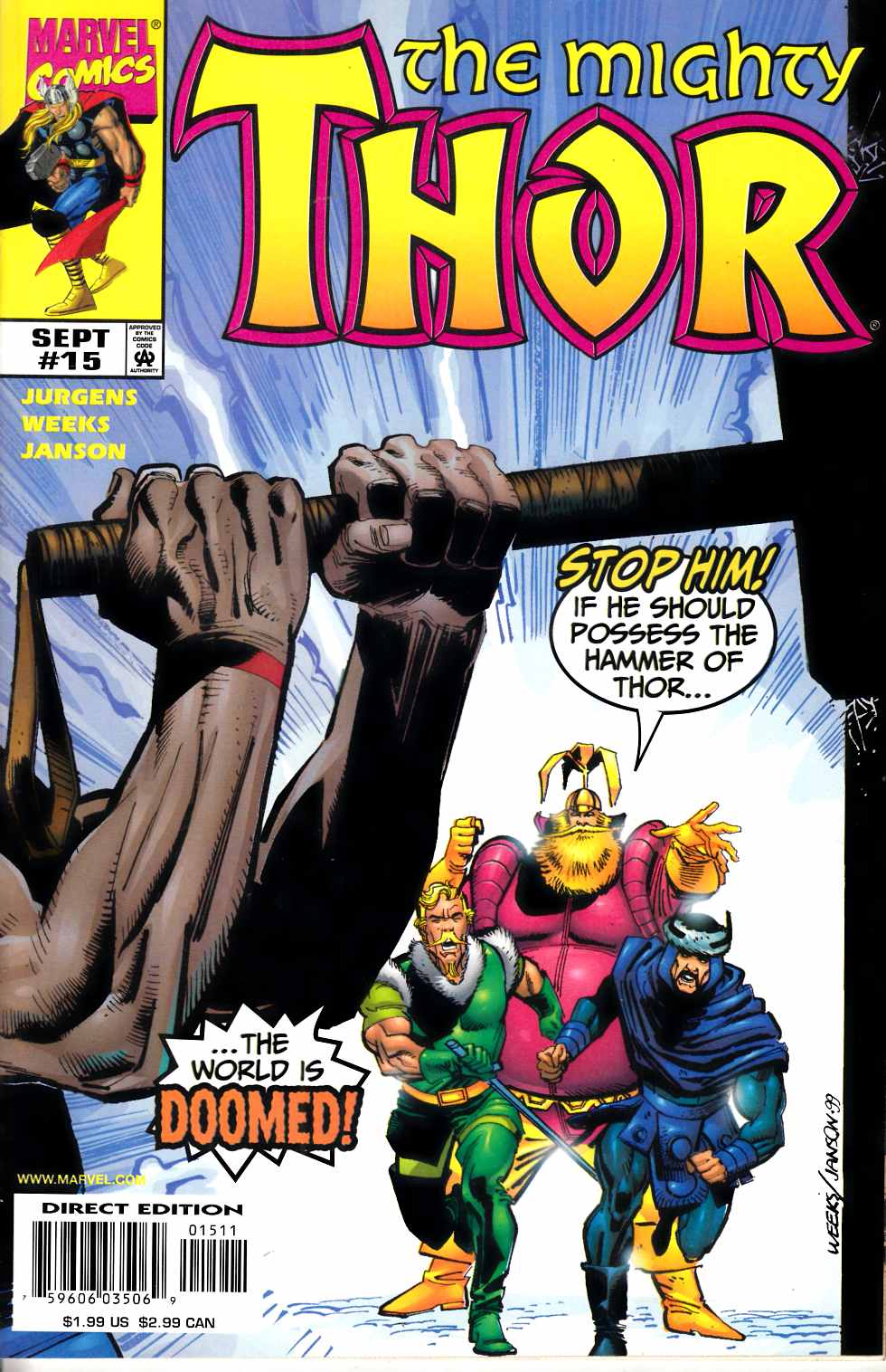 Thor #15 Near Mint (9.4) [Marvel Comic] LARGE