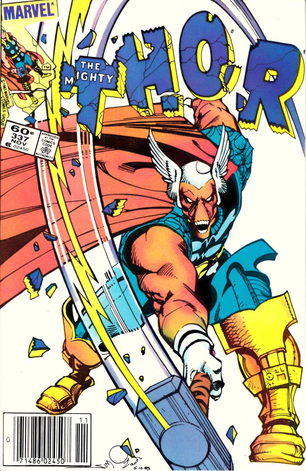 Thor #337 Newsstand Edition Very Fine Minus (7.5) [Marvel Comic] THUMBNAIL