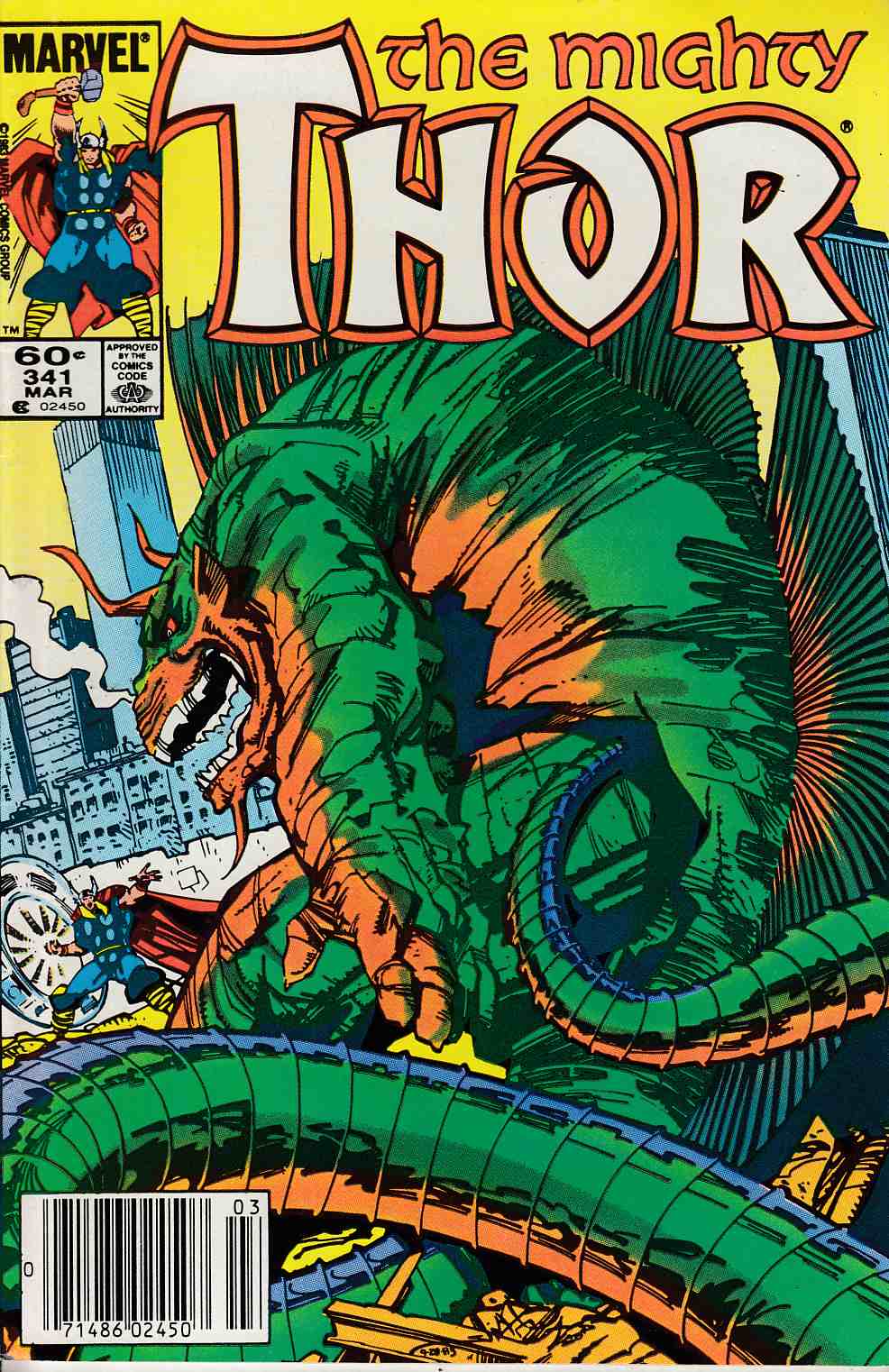 Thor #341 Newsstand Edition Very Fine (8.0) [Marvel Comic] LARGE