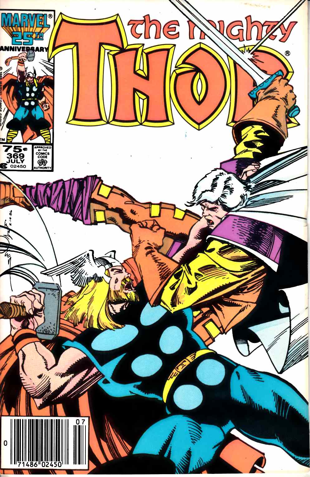 Thor #369 Newsstand Edition Fine (6.0) [Marvel Comic] THUMBNAIL