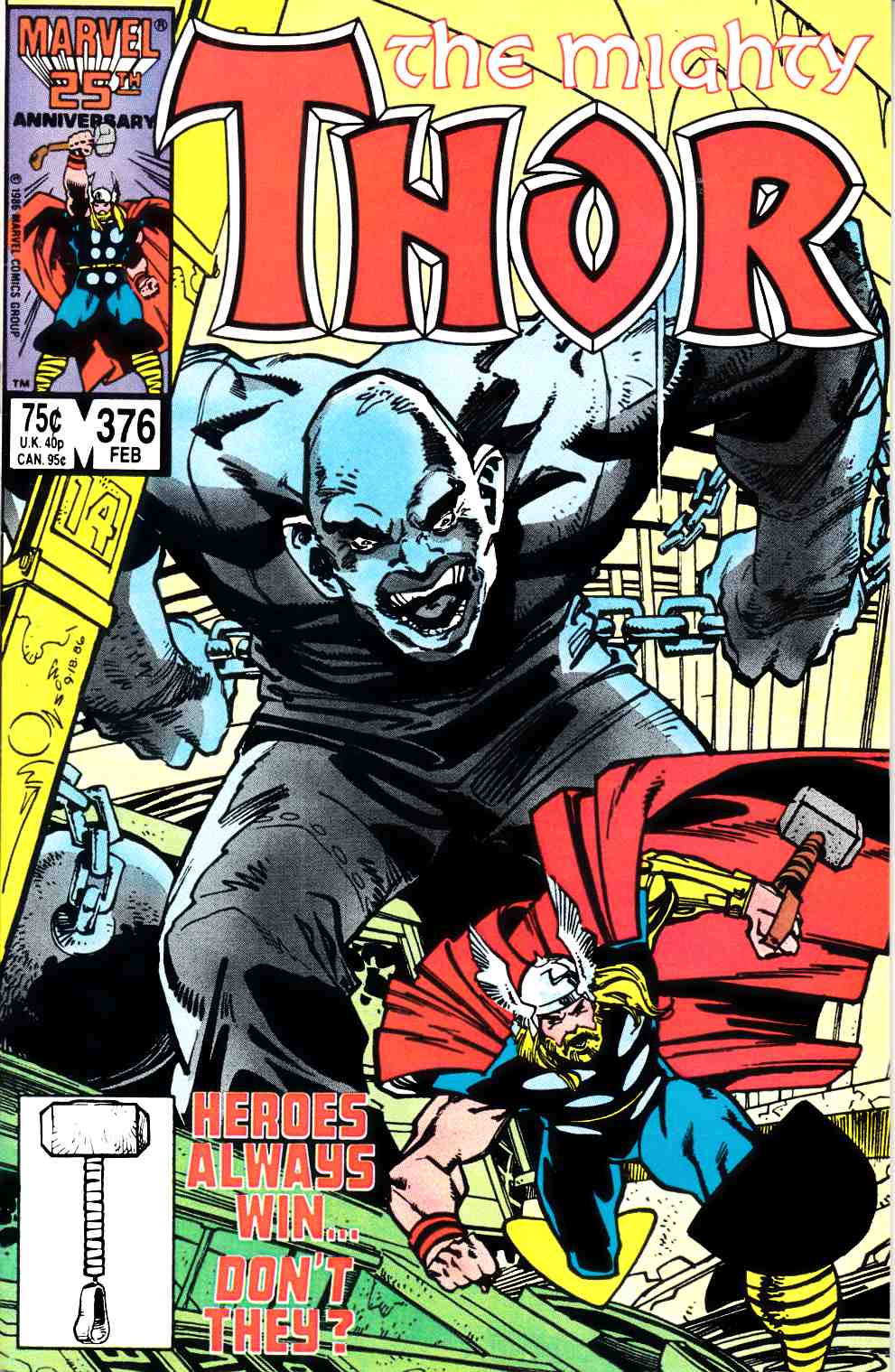Thor #376 Very Fine (8.0) [Marvel Comic] THUMBNAIL