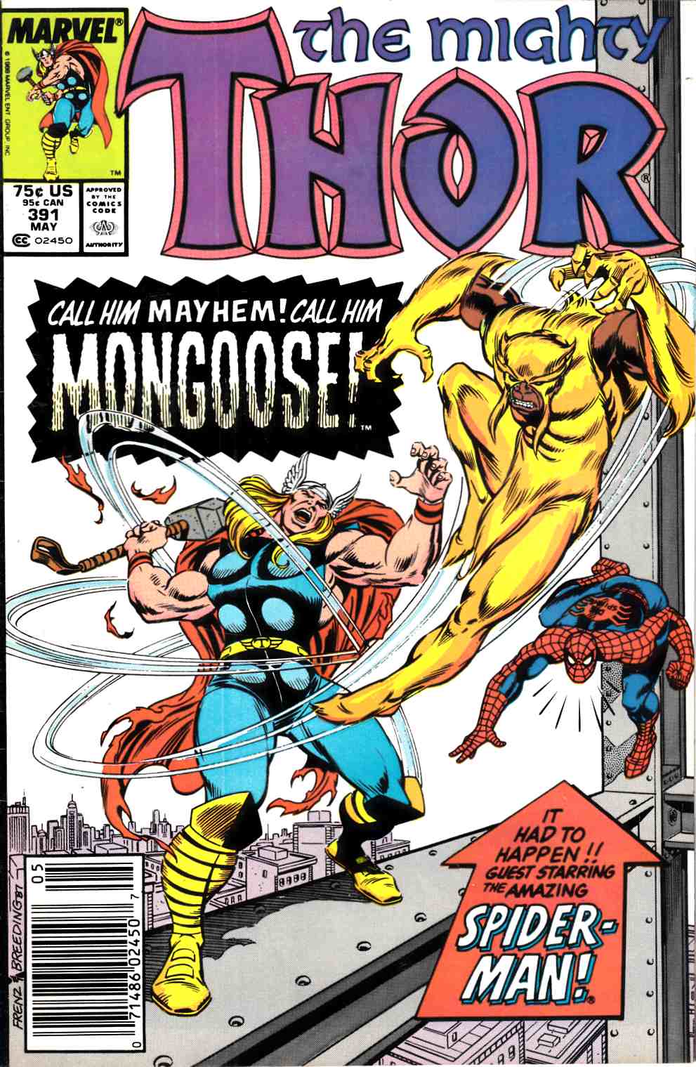 Thor #391 Newsstand Edition Very Fine (8.0) [Marvel Comic] THUMBNAIL