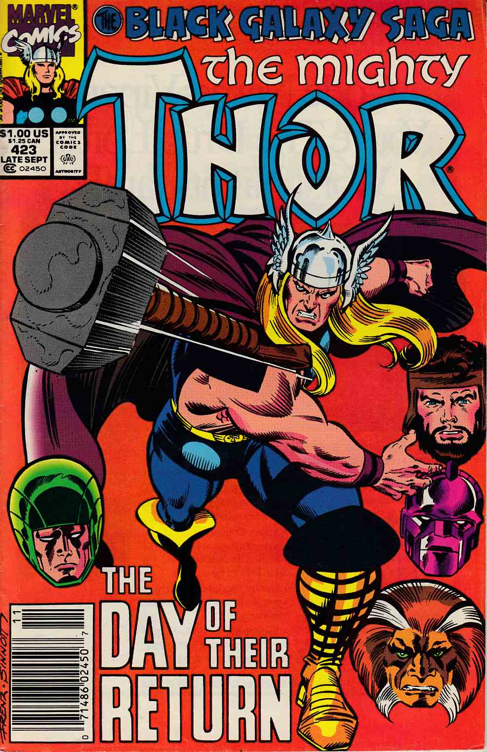 Thor #423 Newsstand Edition Fine (6.0) [Marvel Comic] THUMBNAIL