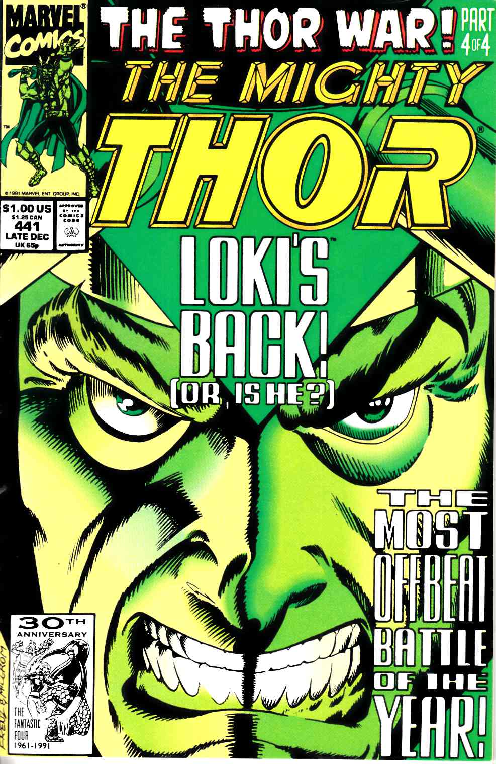 Thor #441 Fine (6.0) [Marvel Comic] LARGE