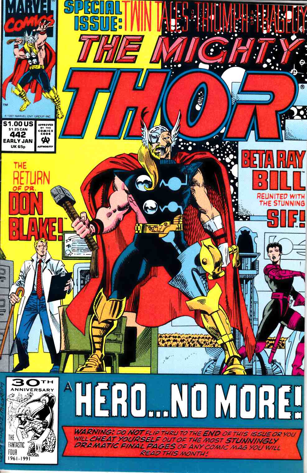 Thor #442 Fine (6.0) [Marvel Comic] LARGE