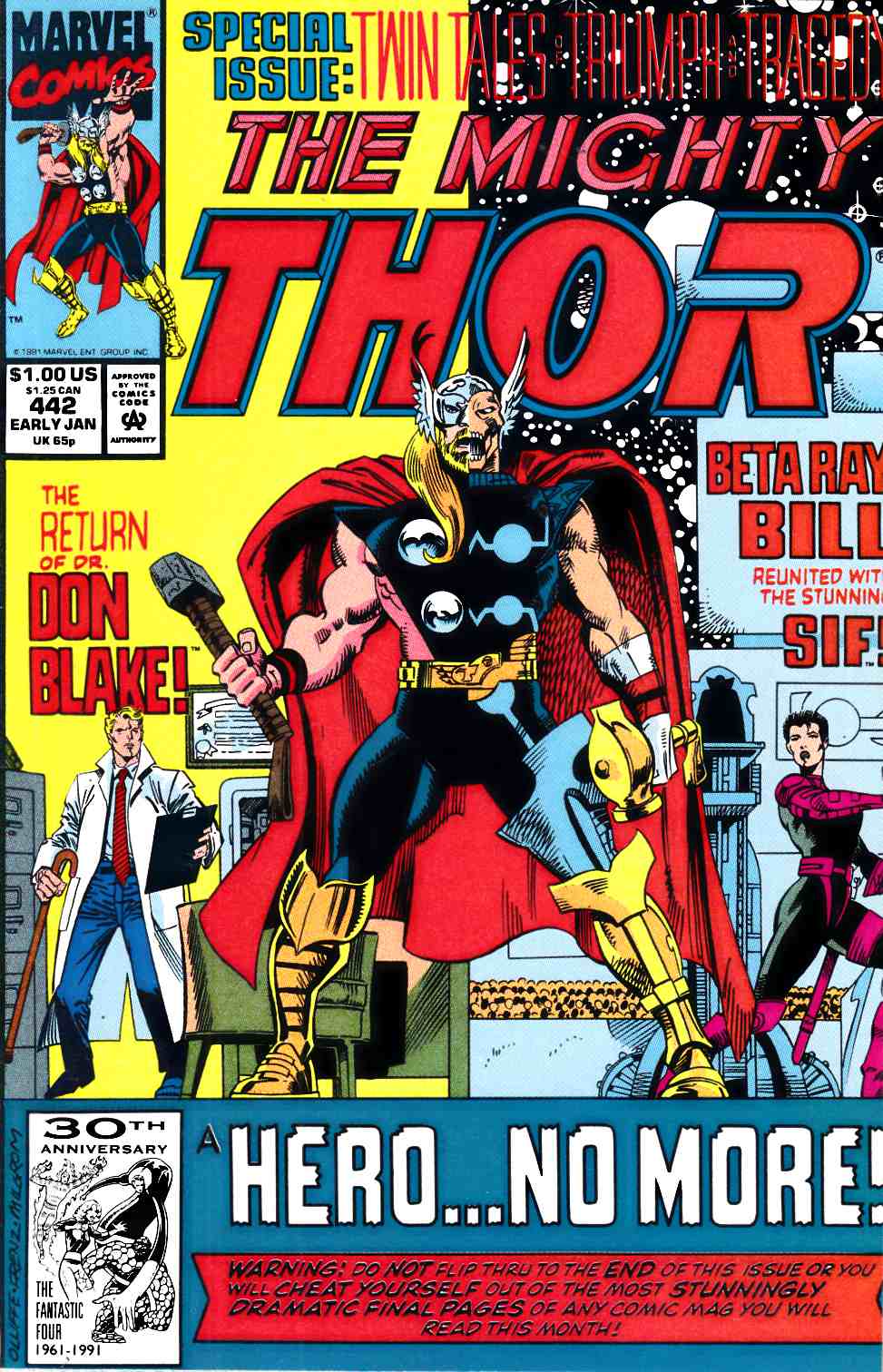 Thor #442 Very Fine (8.0) [Marvel Comic] THUMBNAIL