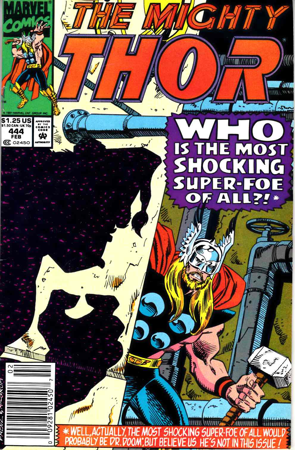 Thor #444 Newsstand Edition Very Fine (8.0) [Marvel Comic] LARGE