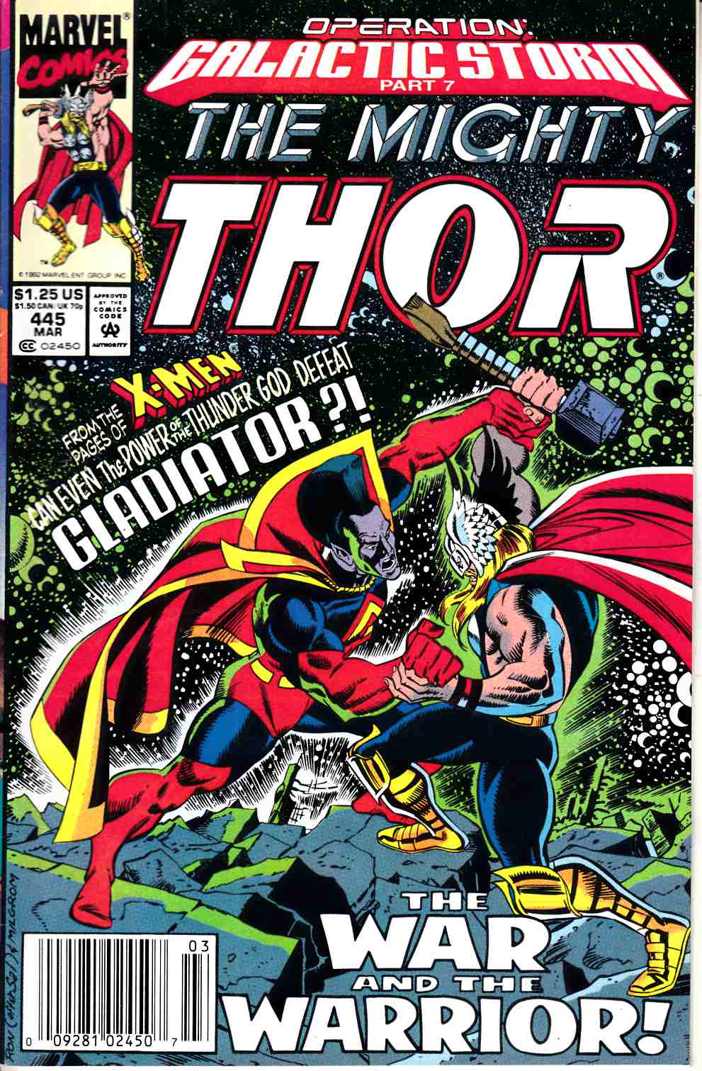Thor #445 Newsstand Edition Very Fine (8.0) [Marvel Comic] THUMBNAIL