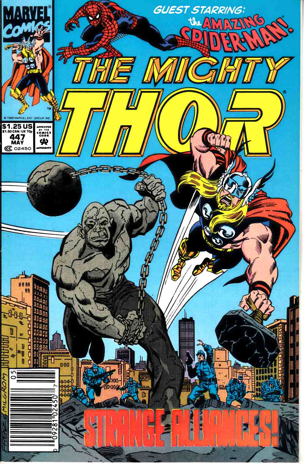 Thor #447 Newsstand Edition Very Fine (8.0) [Marvel Comic] LARGE