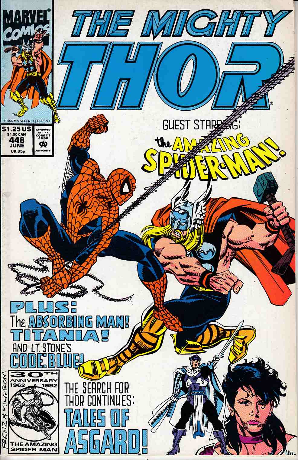 Thor #448 Newsstand Edition Very Fine (8.0) [Marvel Comic] LARGE