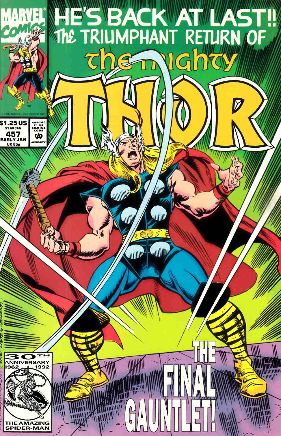 Thor #457 Near Mint (9.4) [Marvel Comic] LARGE