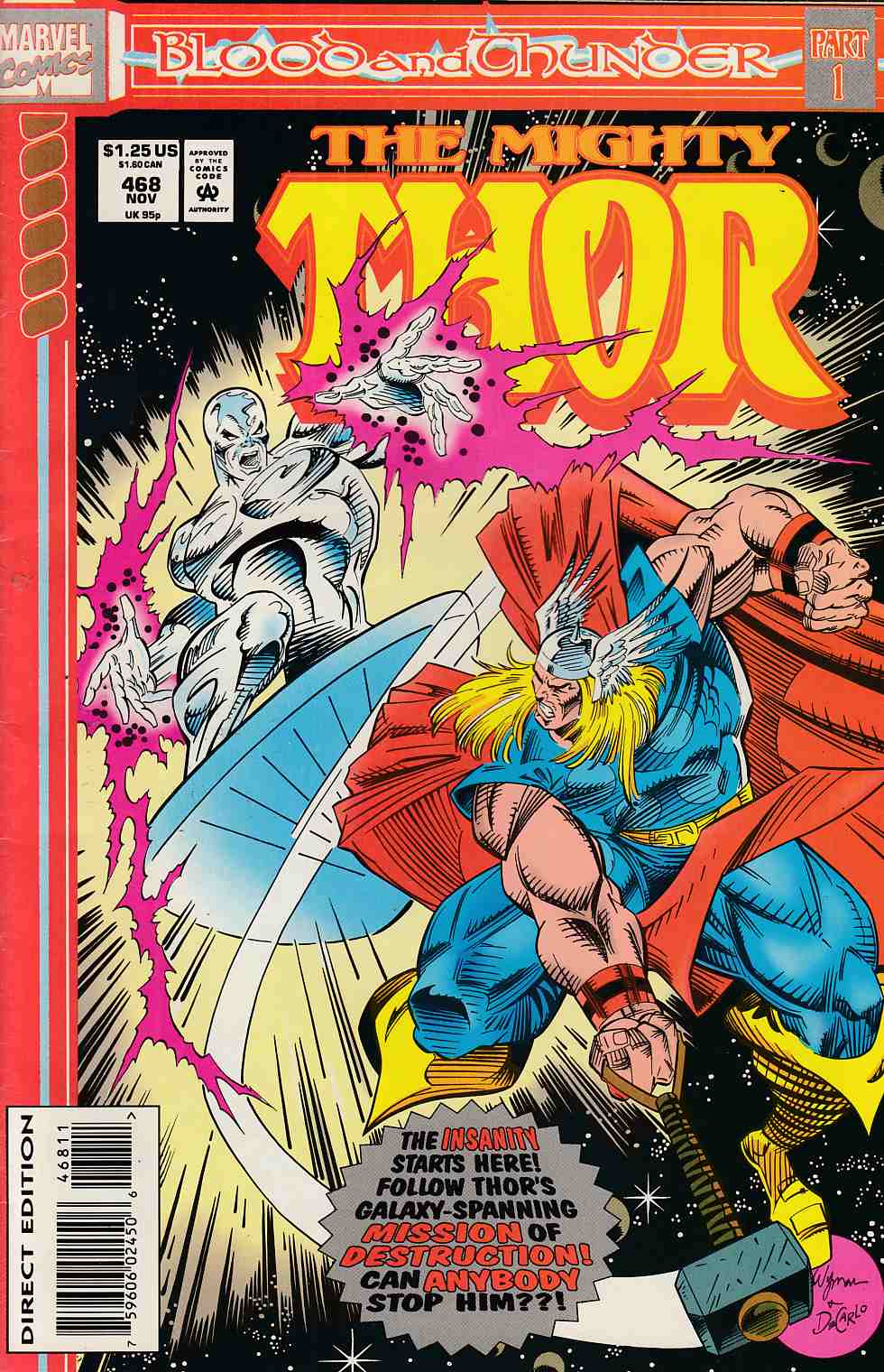 Thor #468 Fine (6.0) [Marvel Comic] THUMBNAIL