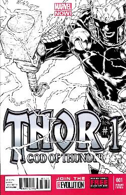 Thor God of Thunder #1 Quesada Sketch Variant Cover Near Mint (9.4) [Marvel Comic] LARGE