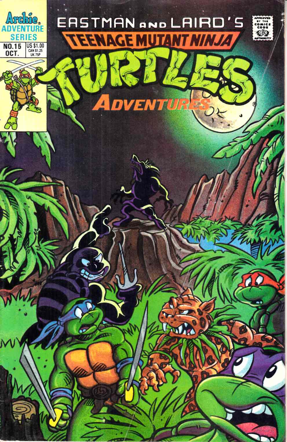 Teenage Mutant Ninja Turtles Adventures #15 Very Good Plus (4.5) [Archie Comic] THUMBNAIL