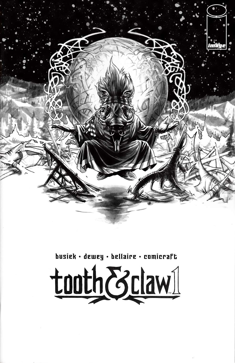 Autumnlands Tooth & Claw #1 Cover B- B&W Variant [Image Comic] THUMBNAIL
