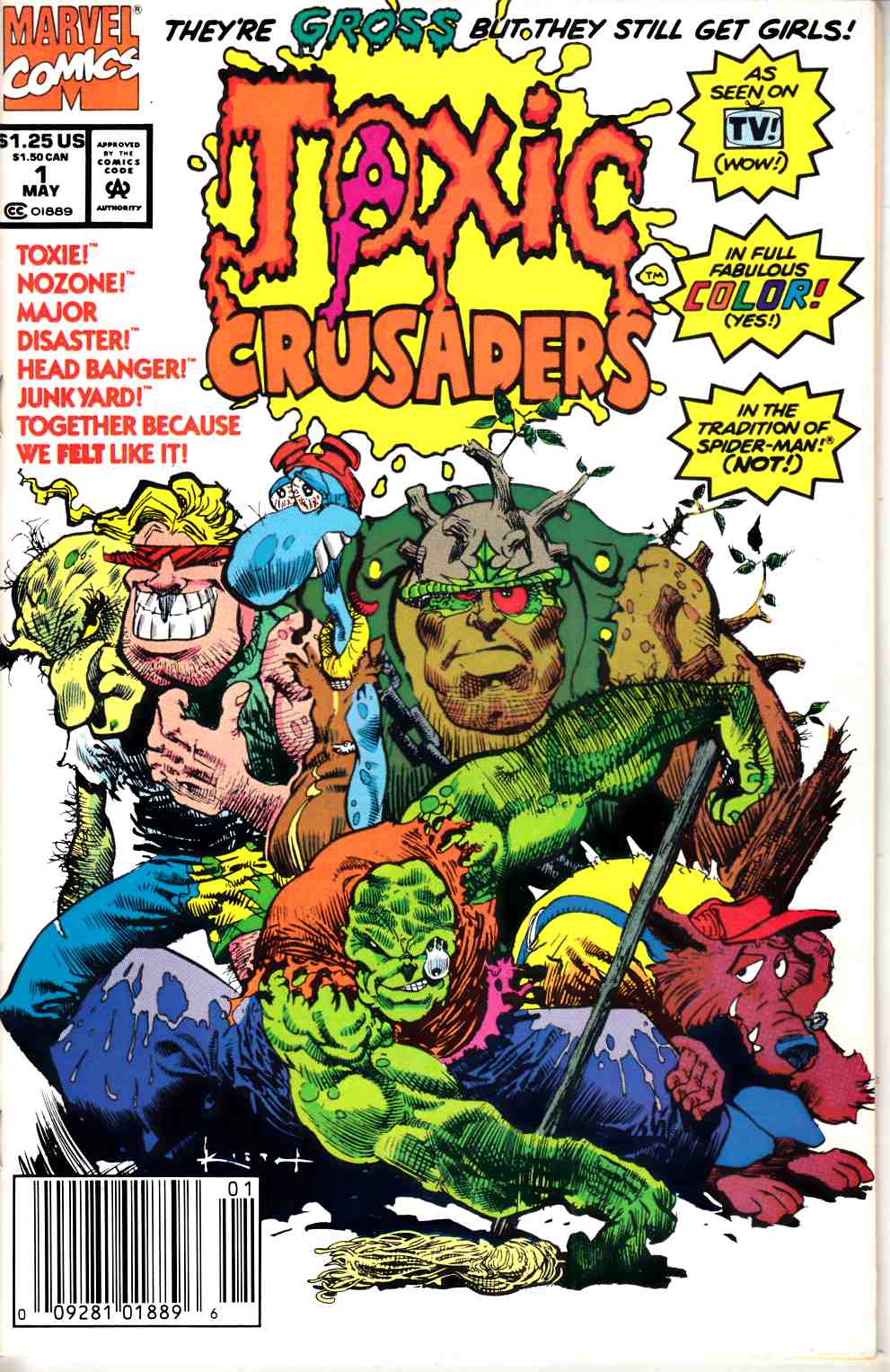 Toxic Crusaders #1 Newsstand Edition Very Fine (8.0) [Marvel Comic] LARGE