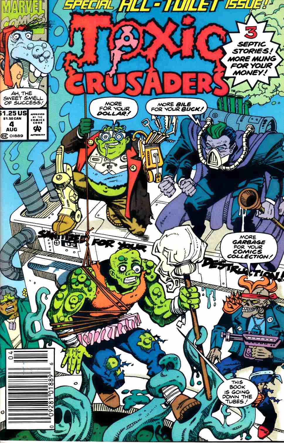 Toxic Crusaders #4 Newsstand Edition Near Mint Minus (9.2) [Marvel Comic] LARGE