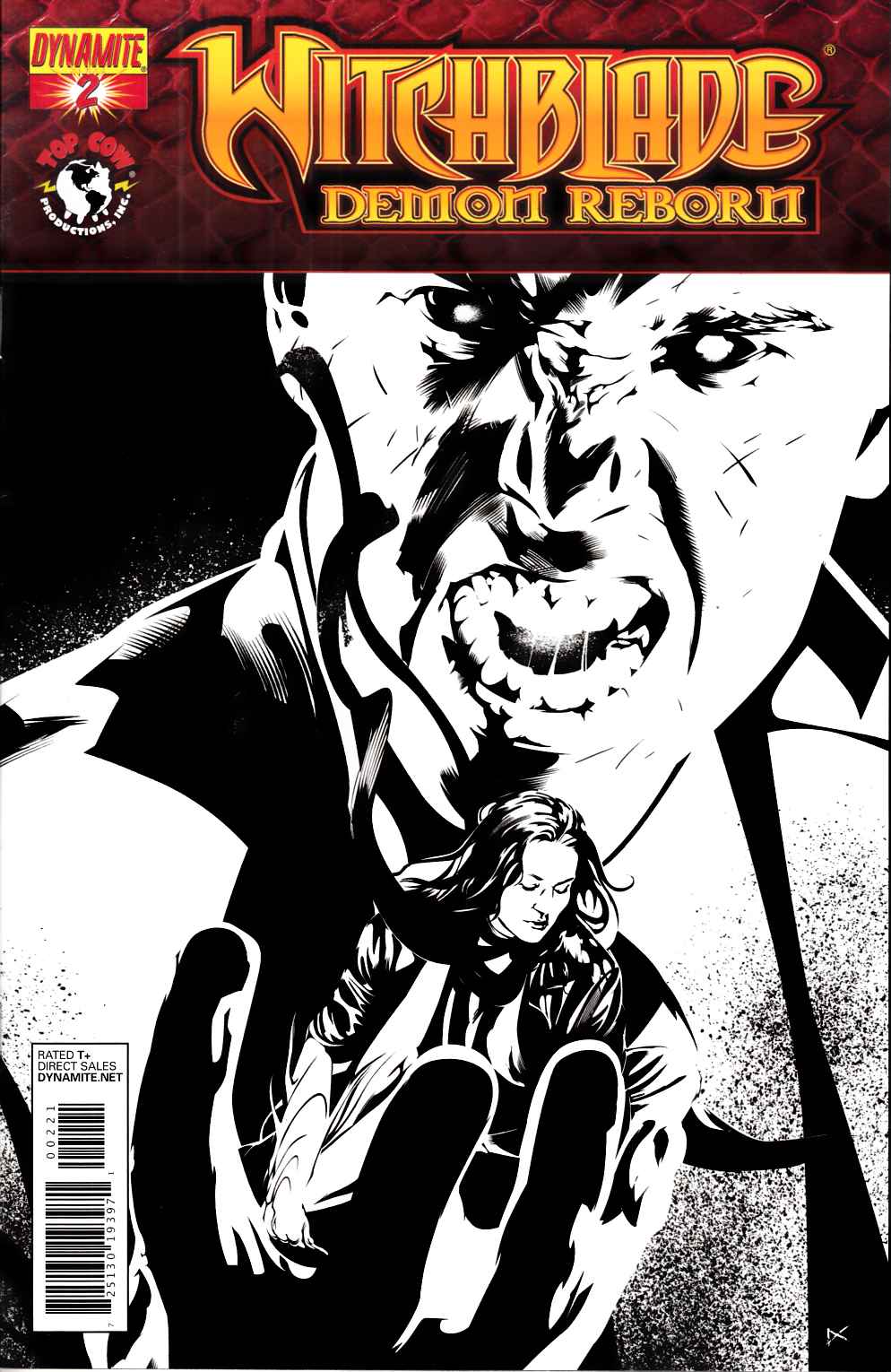 Witchblade Demon Reborn #2 B&W Variant Cover Very Fine (8.0) [Dynamite Comic] LARGE