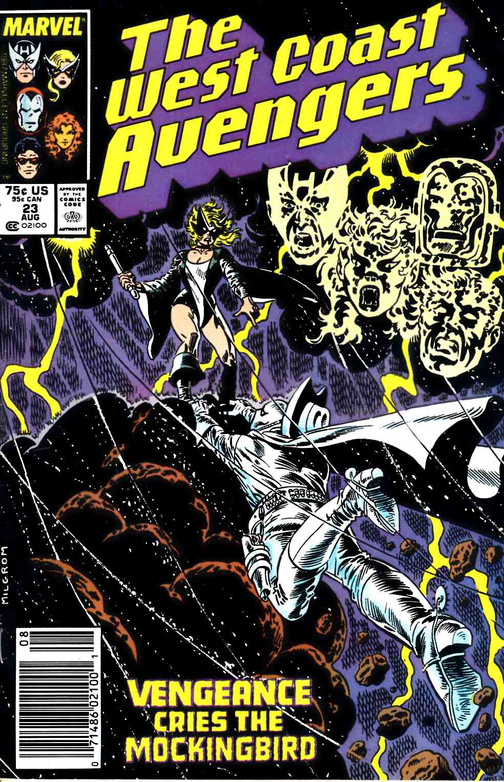 West Coast Avengers #23 Newsstand Edition Very Fine (8.0) [Marvel Comic] THUMBNAIL