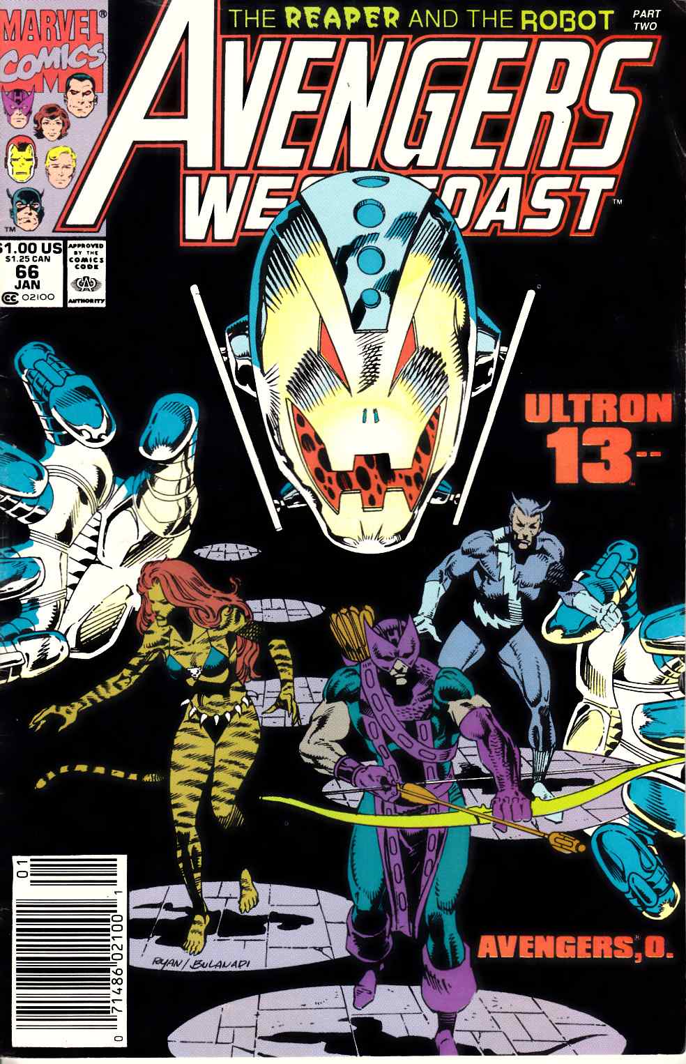 Avengers West Coast #66 Newsstand Edition Fine/Very Fine (7.0) [Marvel Comic] LARGE