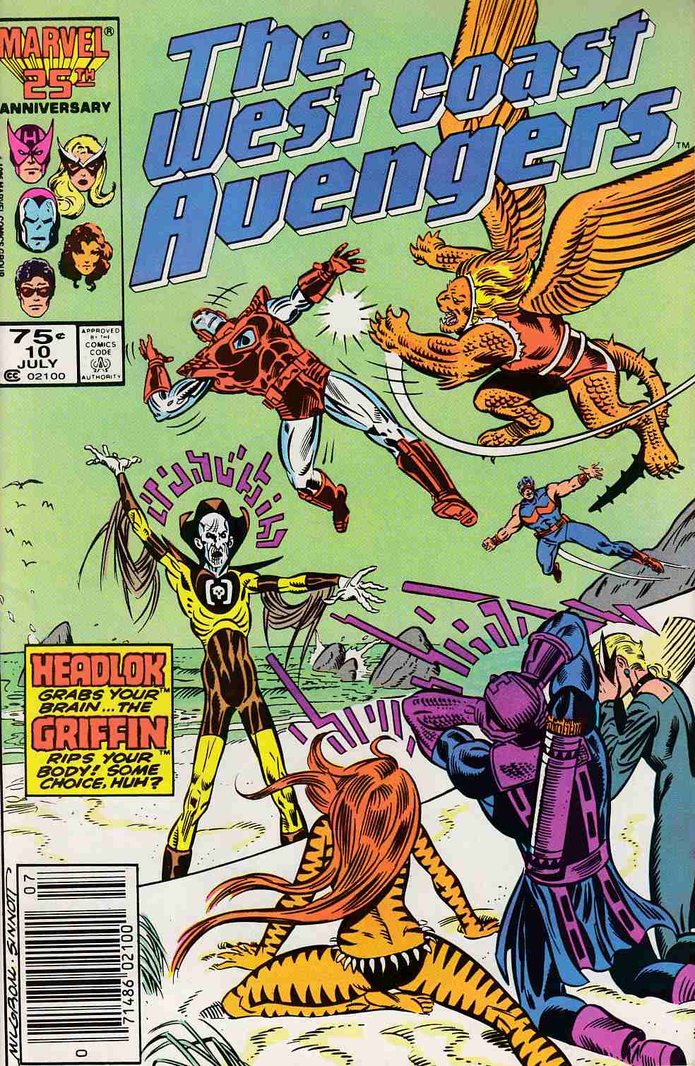 West Coast Avengers #10 Newsstand Edition Very Fine (8.0) [Marvel Comic] THUMBNAIL